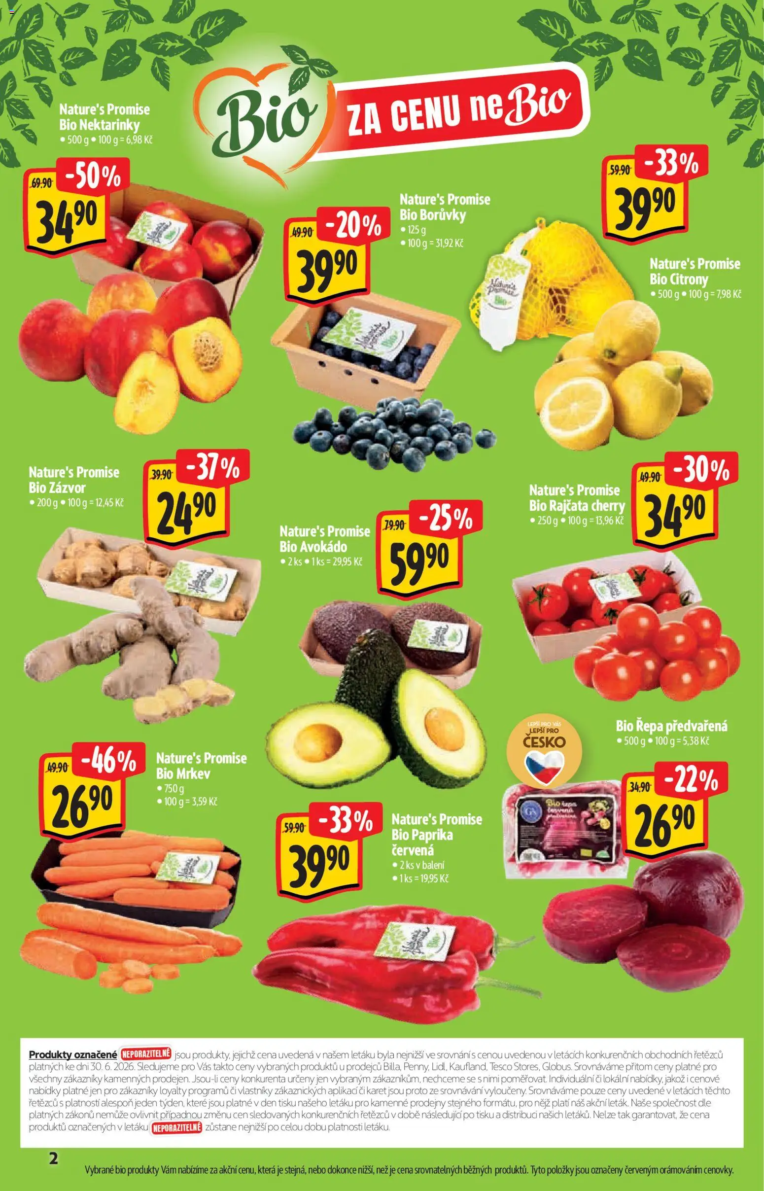 Albert katalog - Bio od 08.07.2026 | Strana: 2 | Produkty: Nektarinky, Citróny, Paprika červená, Zázvor