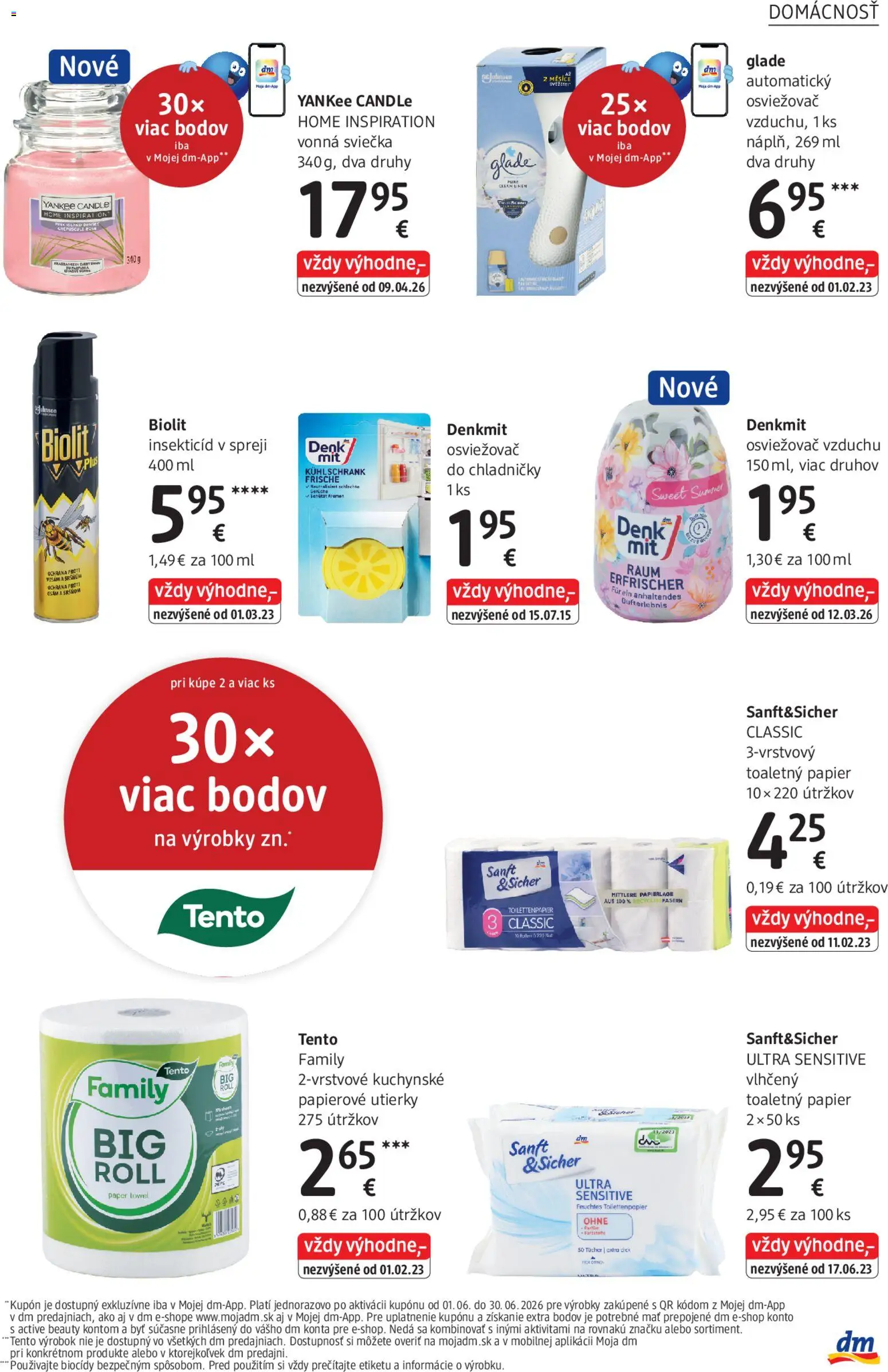 Nové dm drogerie akcie – leták je platný od 01.06.2026 | Strana: 31 | Produkty: Osviežovač vzduchu, Toaletný papier, Yankee Candle