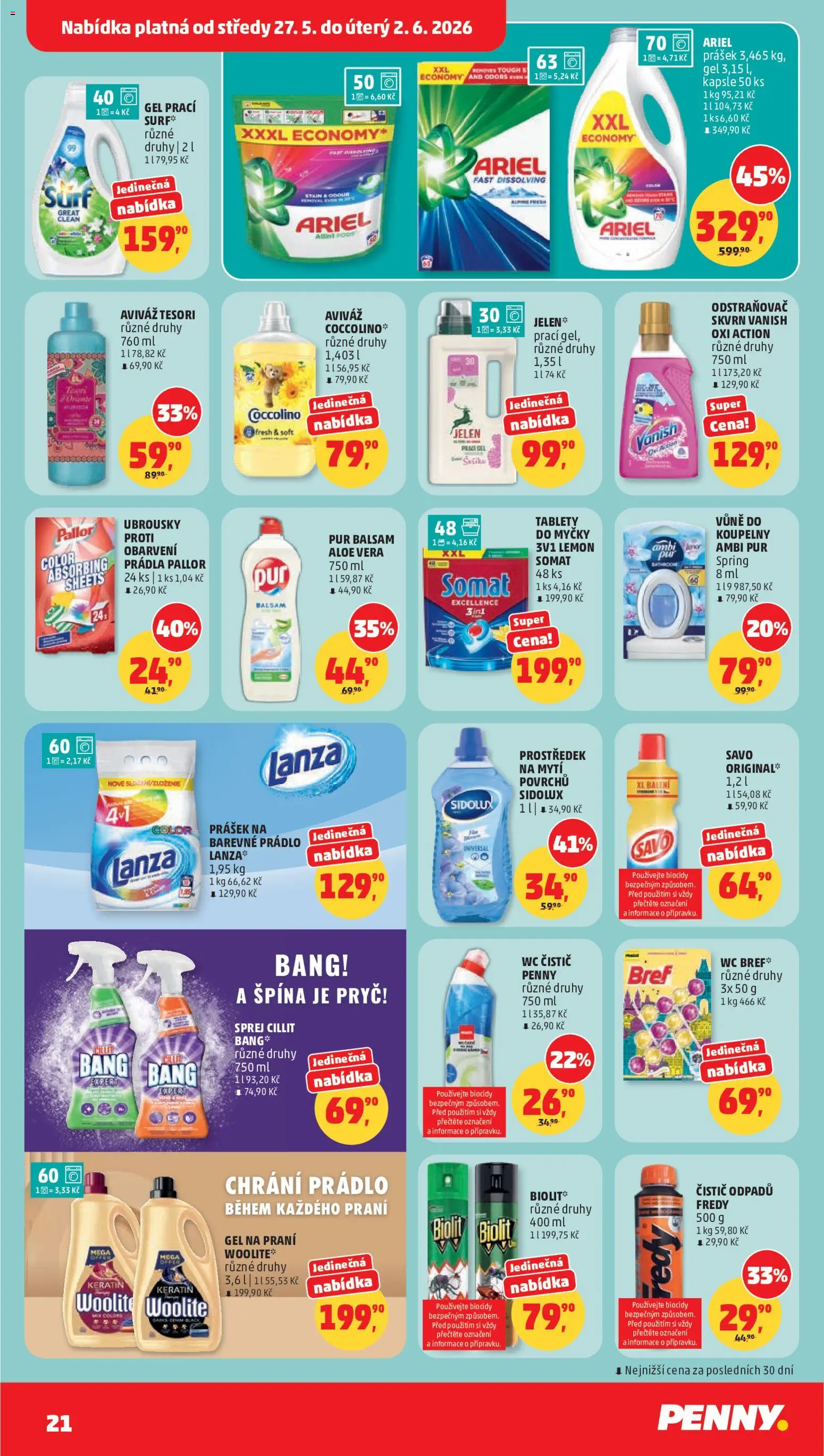 Penny Market leták od 27.05.2026 | Strana: 21 | Produkty: Aviváž, Aloe vera, Lanza, Vanish