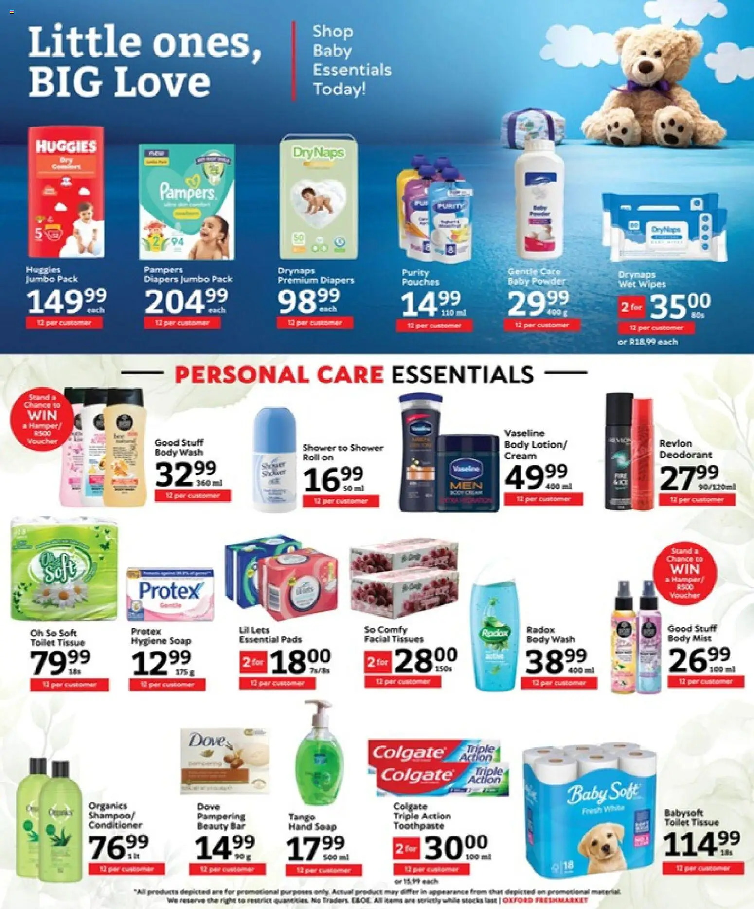 New Oxford Freshmarket catalogue – valid from 02/09/2026 | Page: 17 | Products: Diapers, Pads, Powder, Conditioner