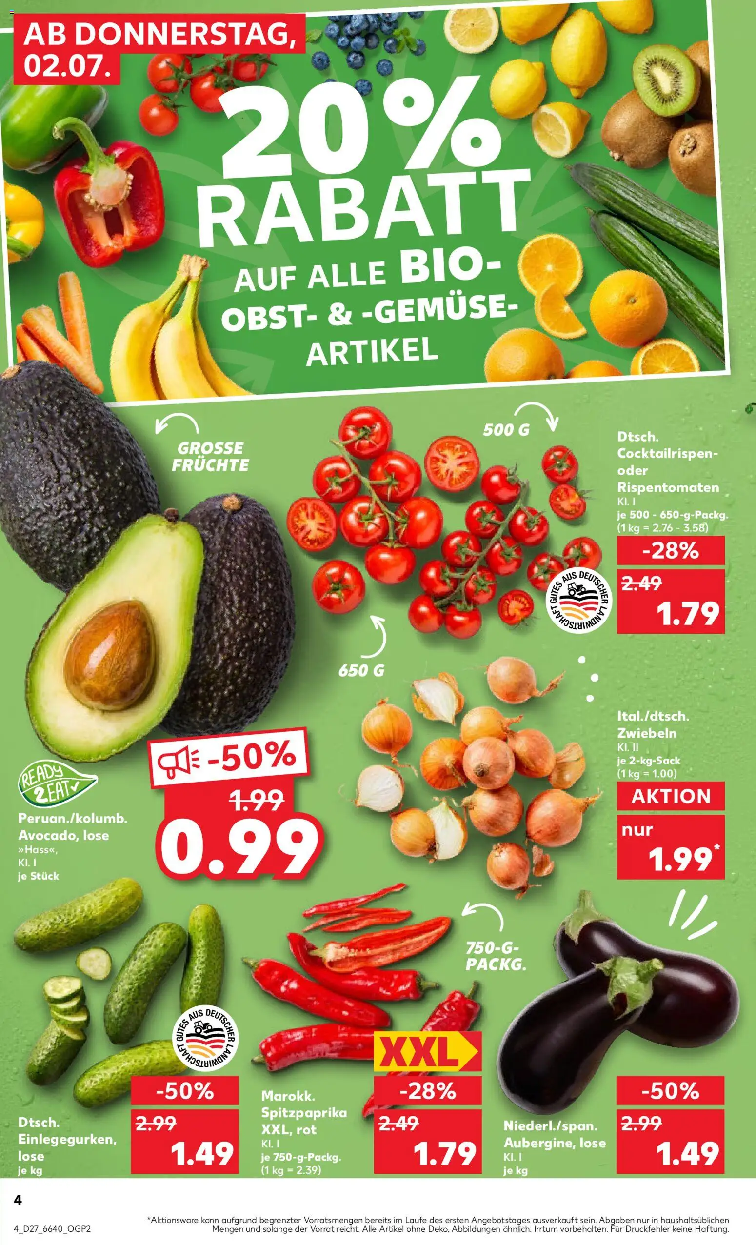 Kaufland Prospekt Stuttgart – gültig ab 02.07.2026 | Seite: 4 | Produkte: Zwiebeln, Gemüse, Obst