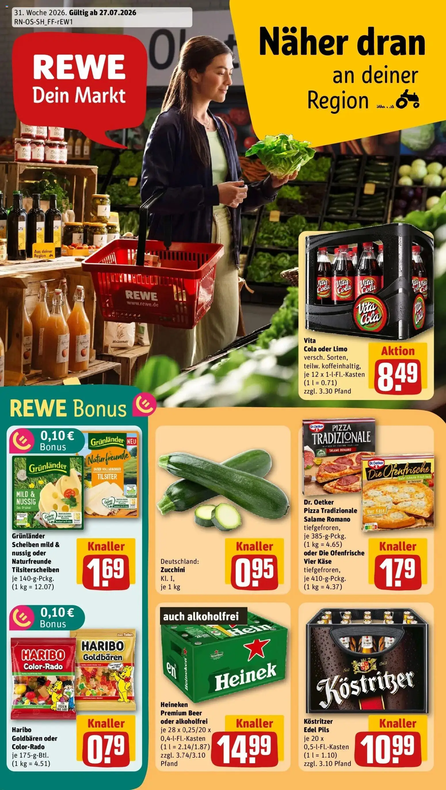 Rewe Prospekt Leipzig – gültig ab 27.07.2026 | Seite: 1 | Produkte: Haribo, Kostritzer, Ofenfrische, Grunlander