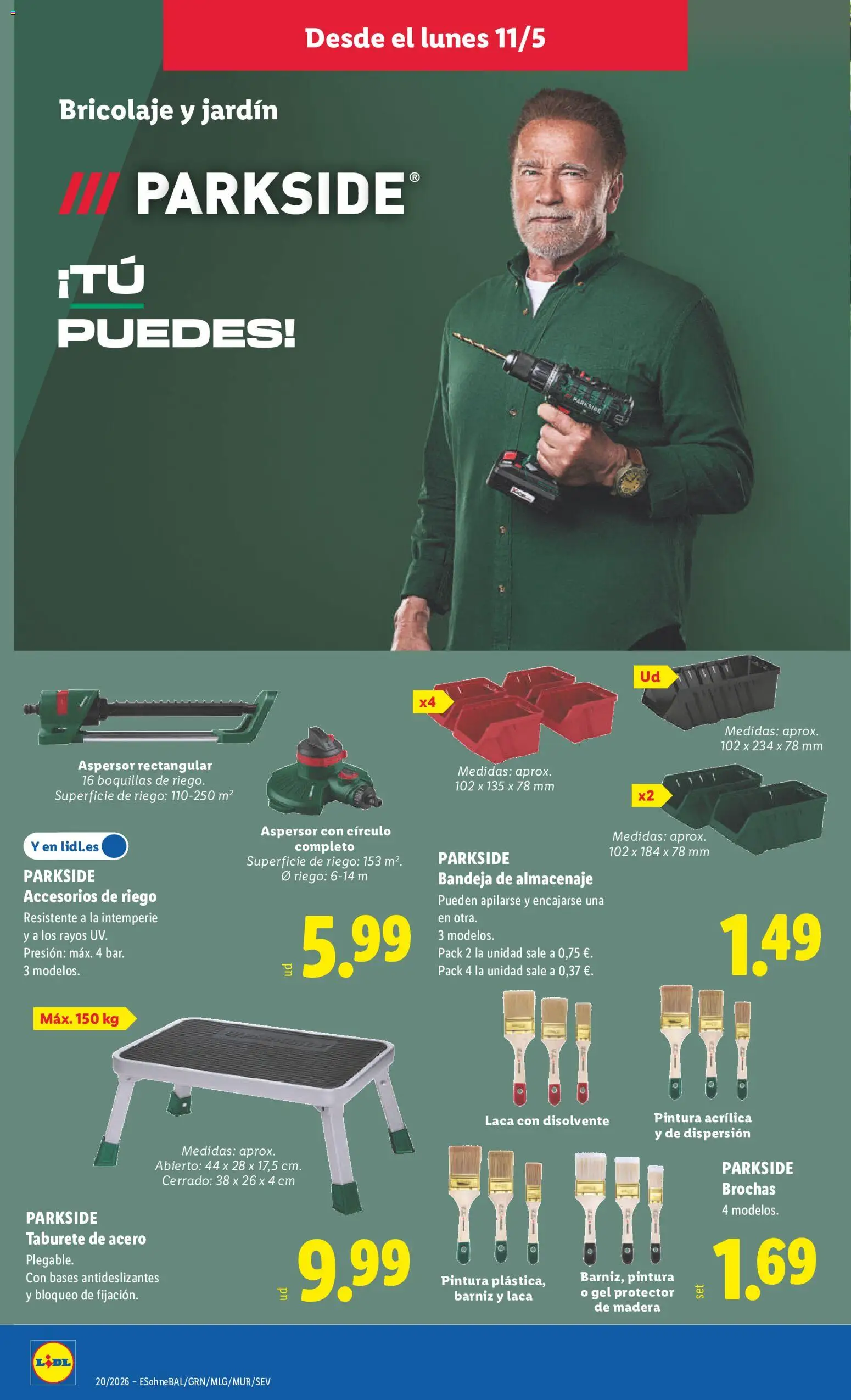 Lidl folleto de bazar │ válido desde el 11.05.2026 | Página: 8 | Productos: Taburete, Almacenaje, Bandeja