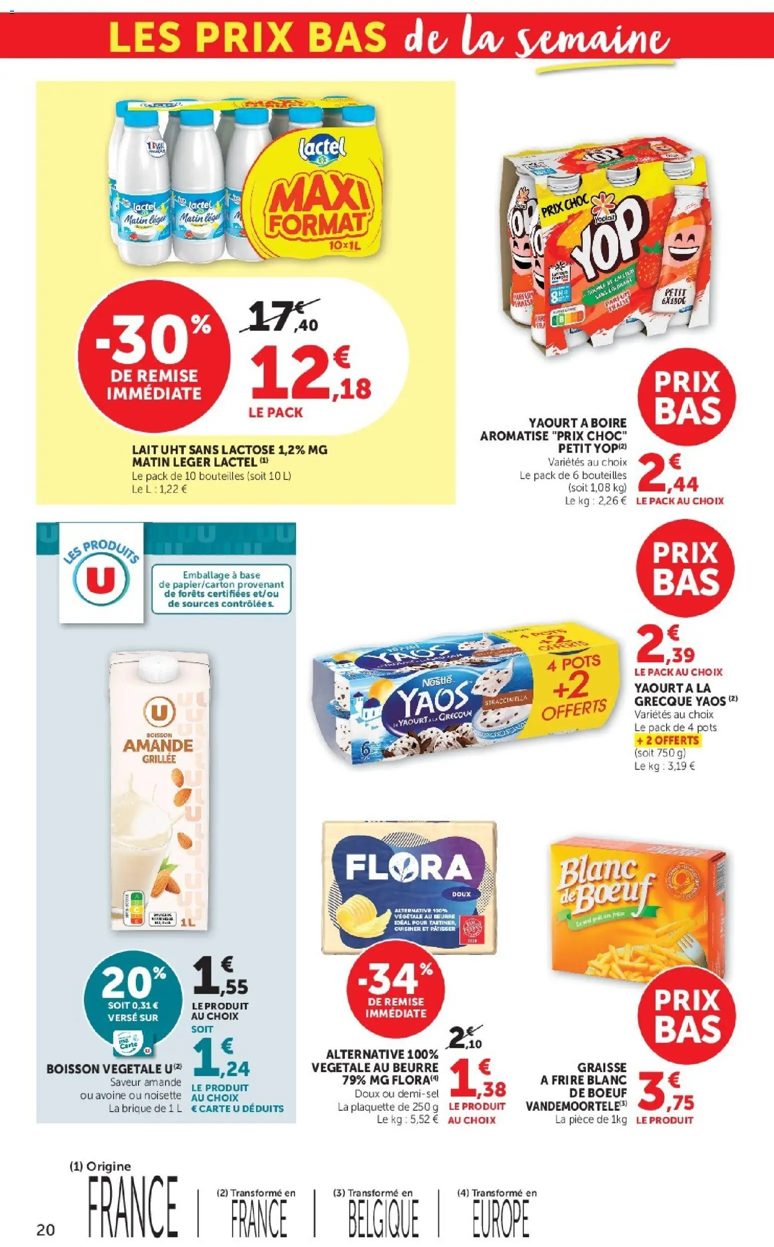 {H1} | Page: 20 | Produits: Amande, Base, Frites, Yaourt