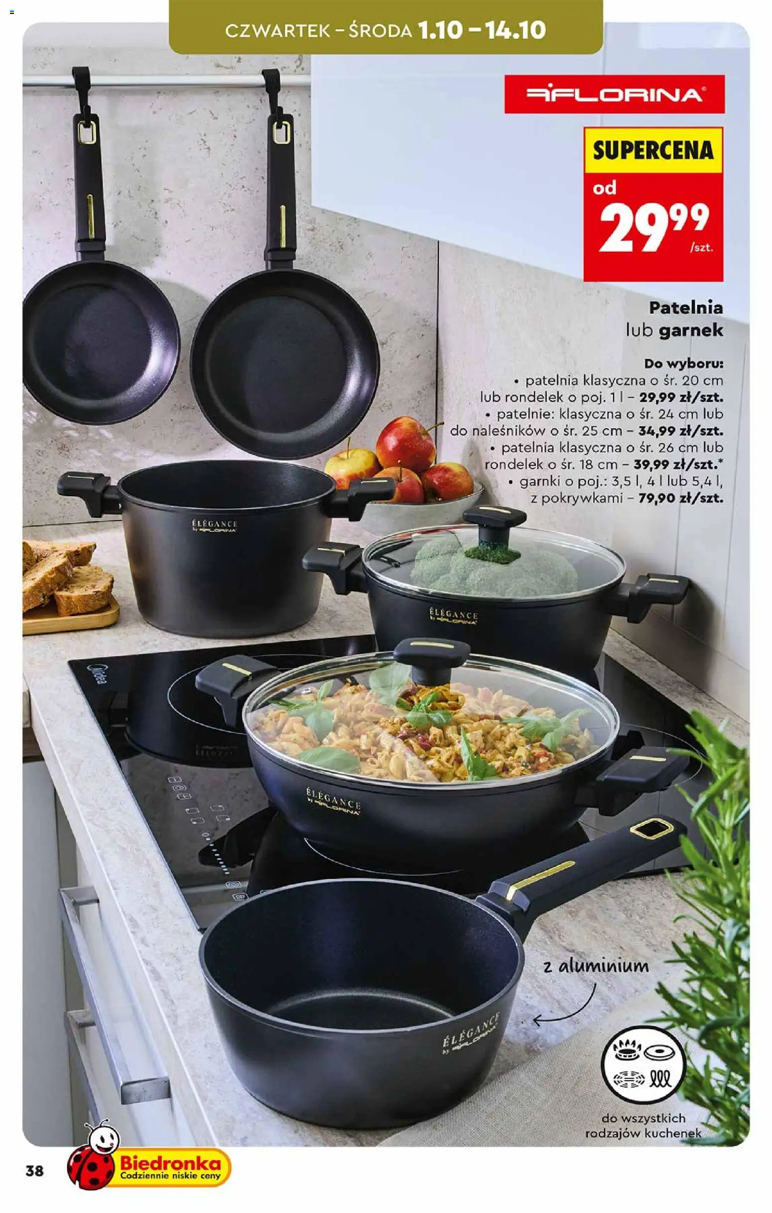 Biedronka gazetka - Hity i inspiracje od 26.09.2026 | Strona: 38 | Produkty: Garnek, Patelnie, Garnki, Patelnia