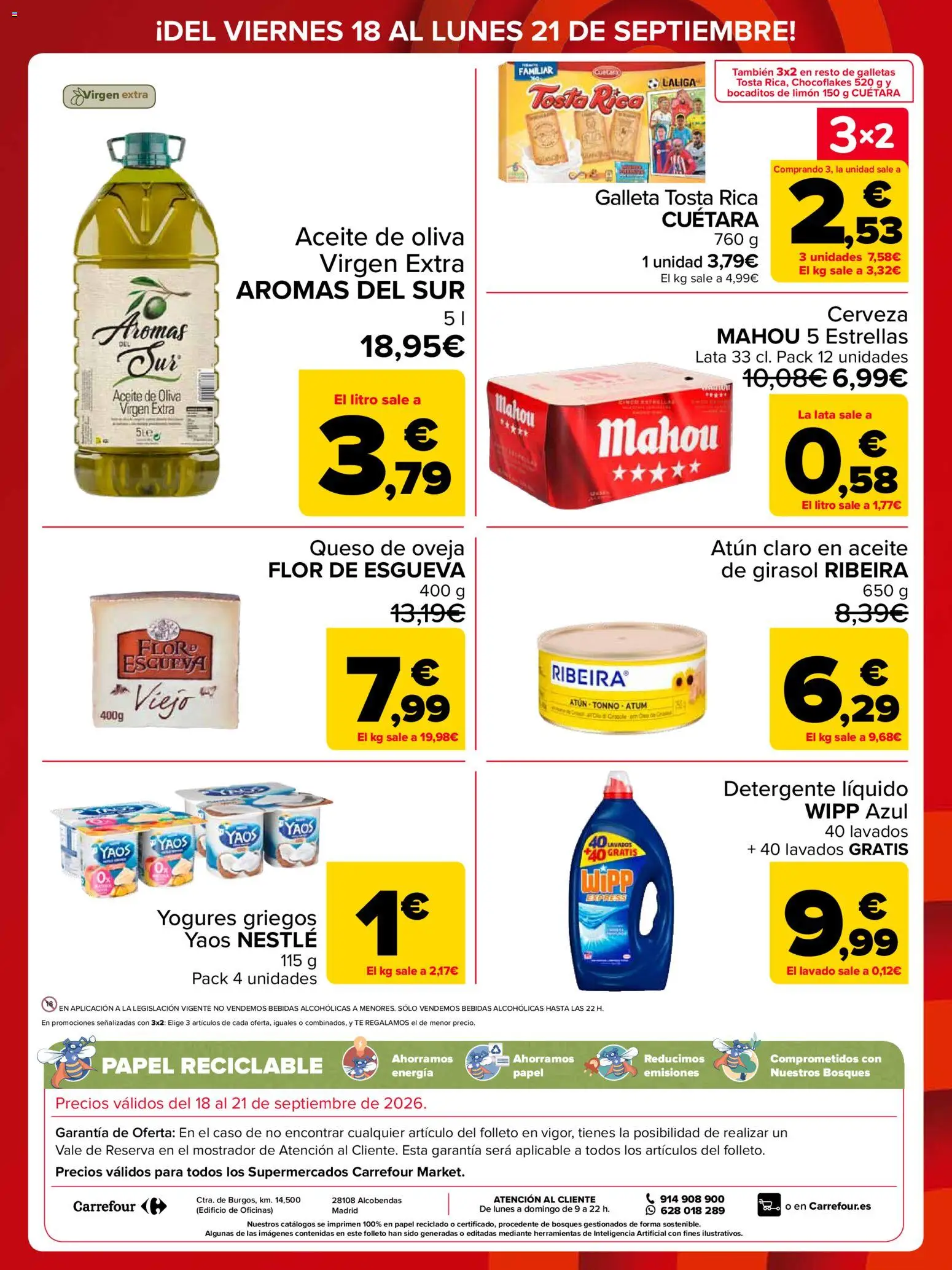 Carrefour Market Precio Imbatible │ válido desde el 18/09/2026 | Página: 2 | Productos: Detergente, Queso, Atún, Galletas