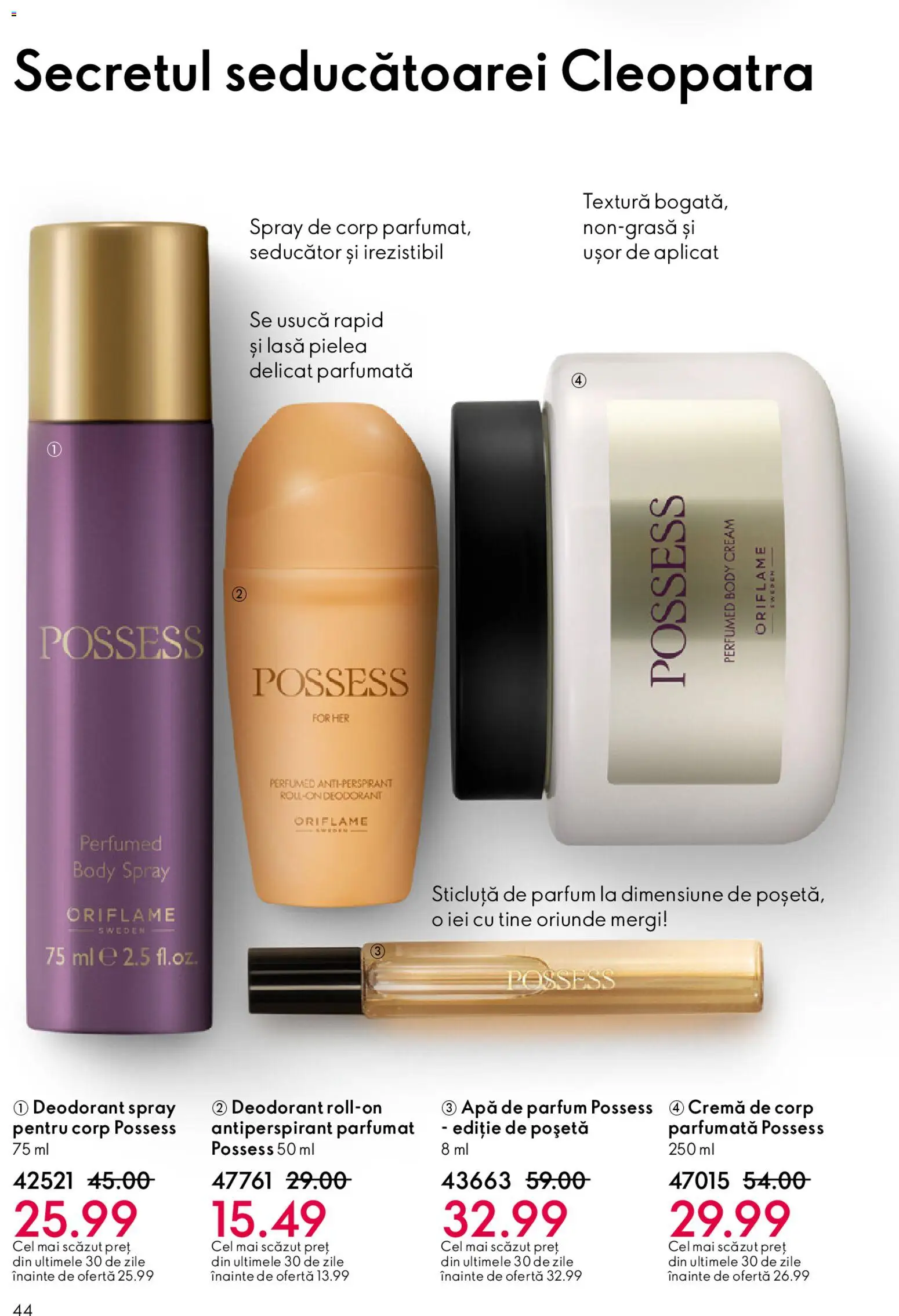 Noul catalog Oriflame – valabil de la 27.05.2026 | Pagină: 44 | Produse: Parfum, Cremă de corp, Deodorant, Apă