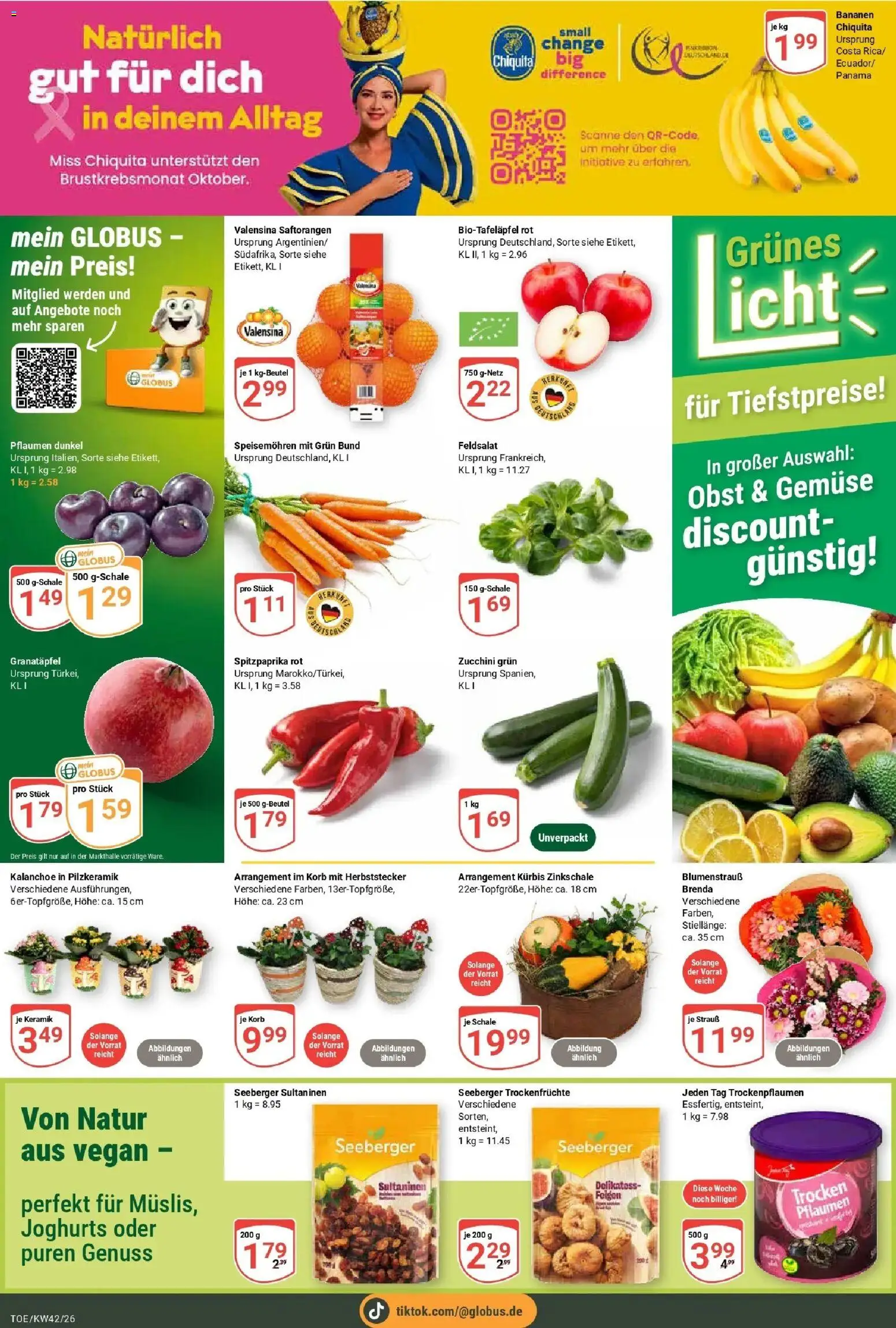 Globus Prospekt Tönisvorst (ab 12.10.2026) » Angebote online | Seite: 7 | Produkte: Granatapfel, Korb, Gemüse, Trockenfrüchte