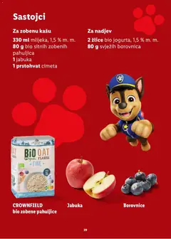 Borovnice, Borovnice - Pregled kataloga iz trgovine Lidl, vrijedi od 20.07.2026 | Stranica: 29 | Proizvodi: Zobene pahuljice, Pahuljice, Borovnice, Jabuka