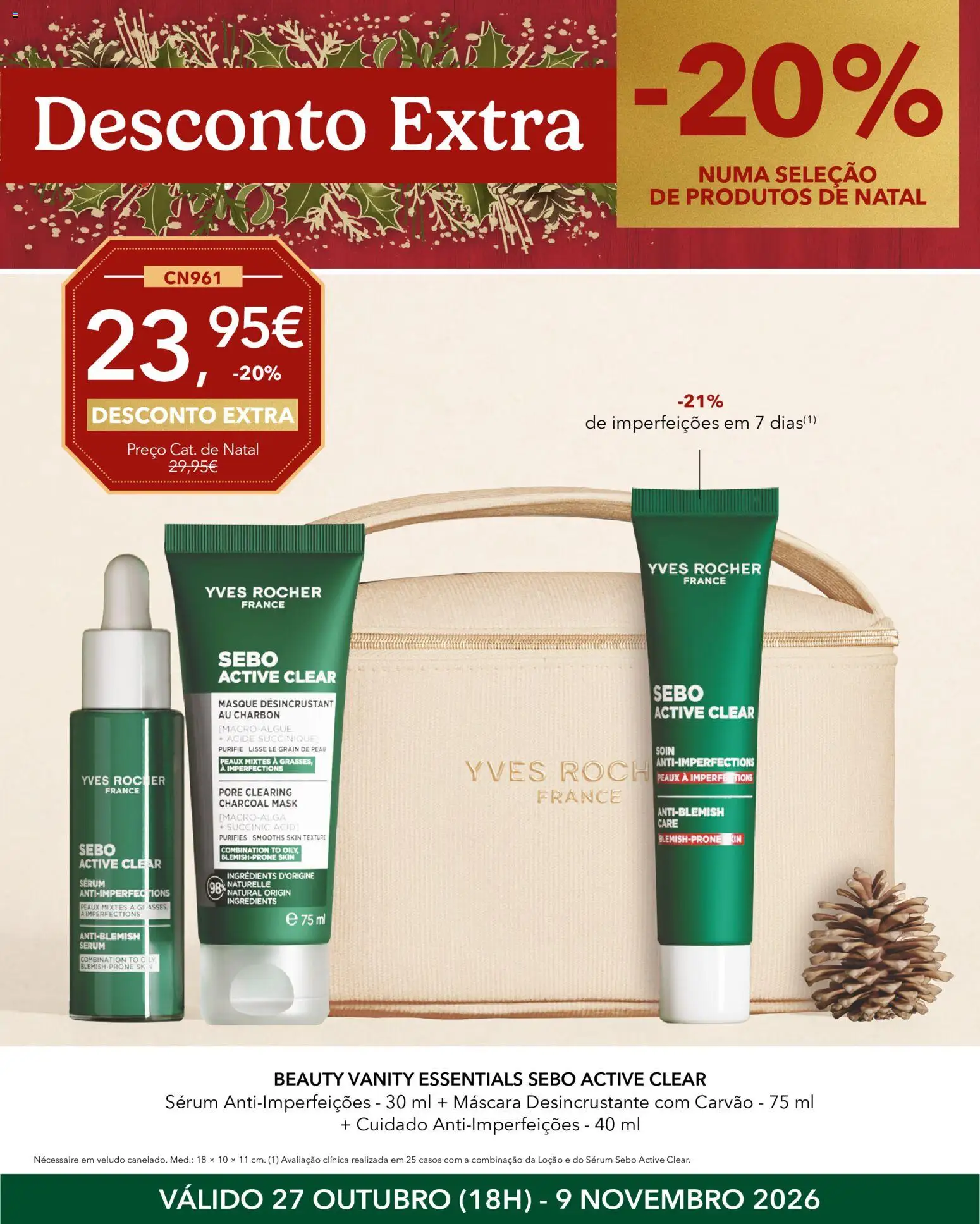 Yves Rocher Natal desconto extra │ válido de 27/10/2026 | Página: 7 | Produtos: Necessaire, Sérum