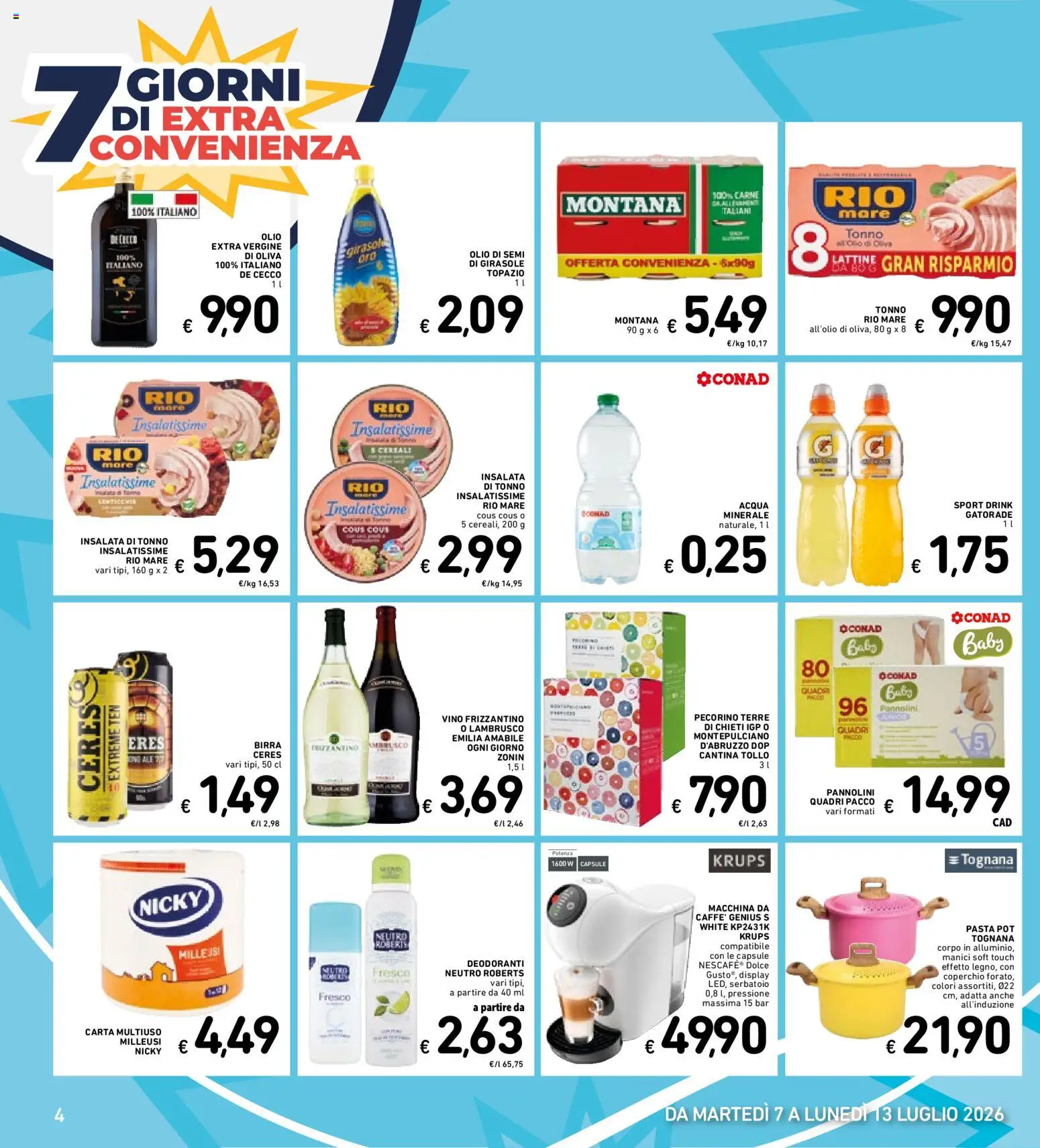 Volantino Spazio Conad del 30/06/2026 | Pagina: 31 | Prodotti: Pannolini, Insalata, Acqua, Tonno