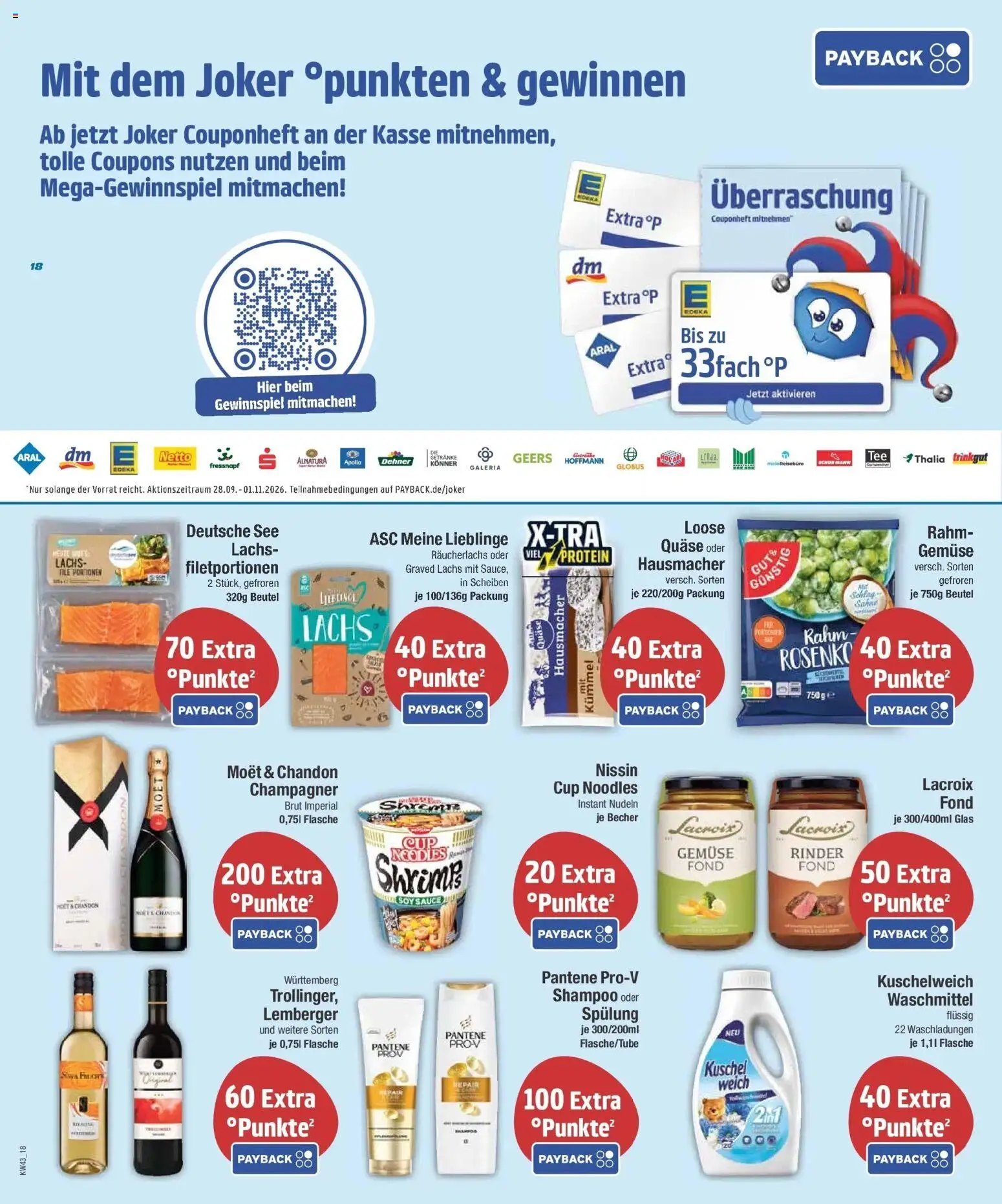 E center Prospekt Donauwörth (ab 19.10.2026) zum Blättern | Seite: 18 | Produkte: Spülung, Lachs, Gemüse, Nudeln