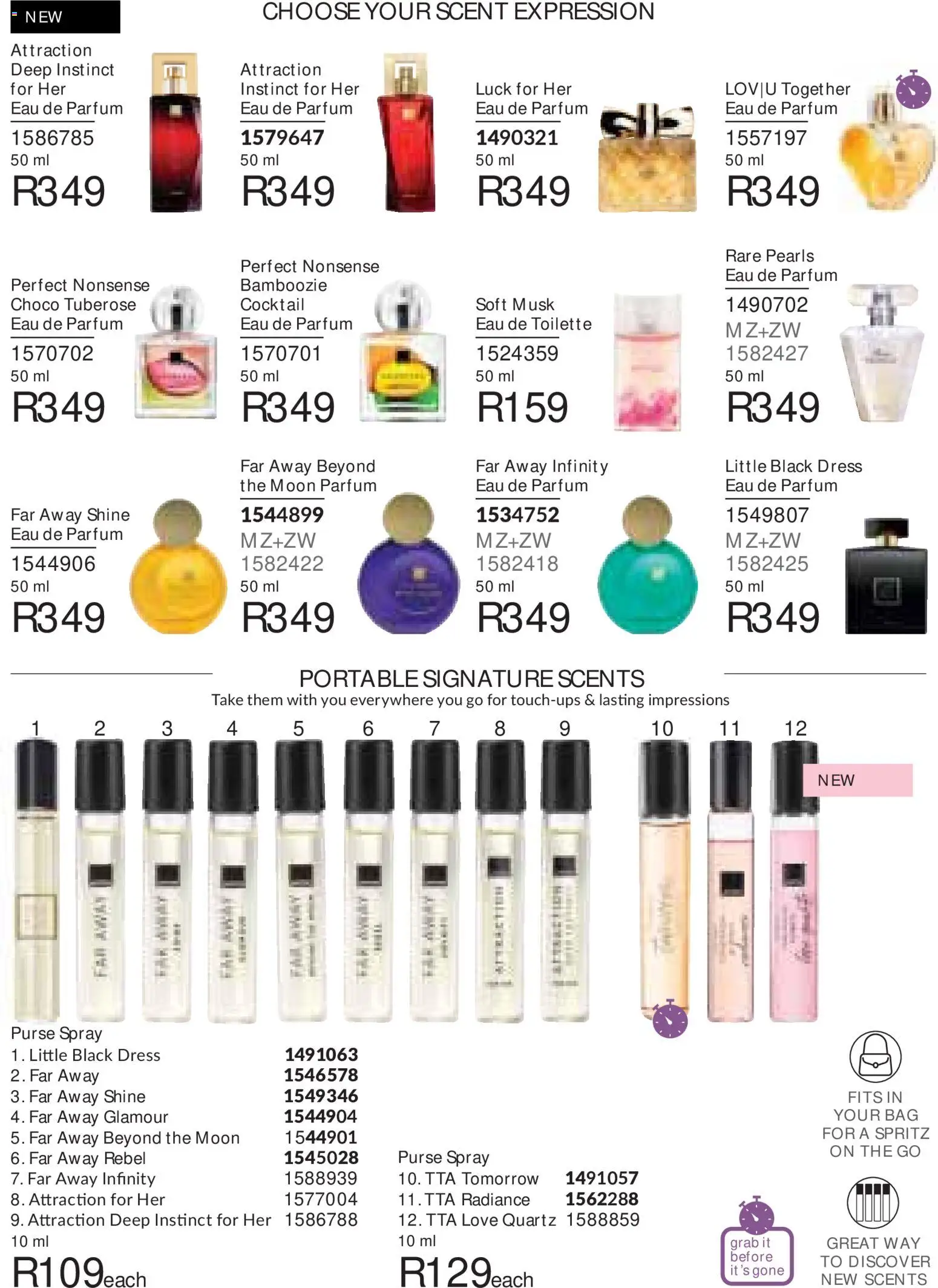 New Avon catalogue – valid from 01/07/2026 | Page: 77 | Products: Dress, Purse, Bag, Purse spray