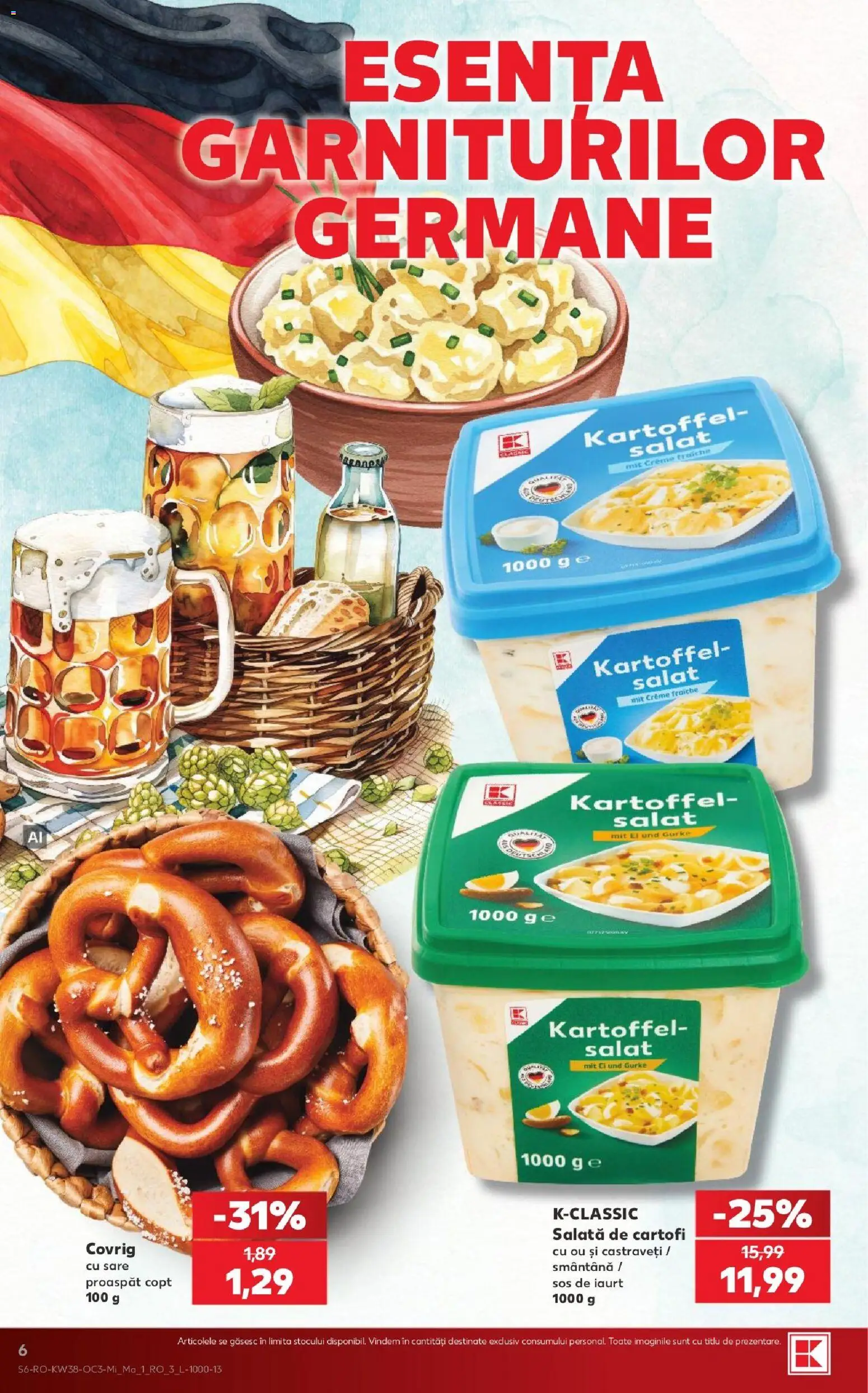 Kaufland RO akciós ujság - amely érvényes a következő dátumtól: 2026.09.16. | Oldal: 6 | Termékek: Creme fraiche, Saláta