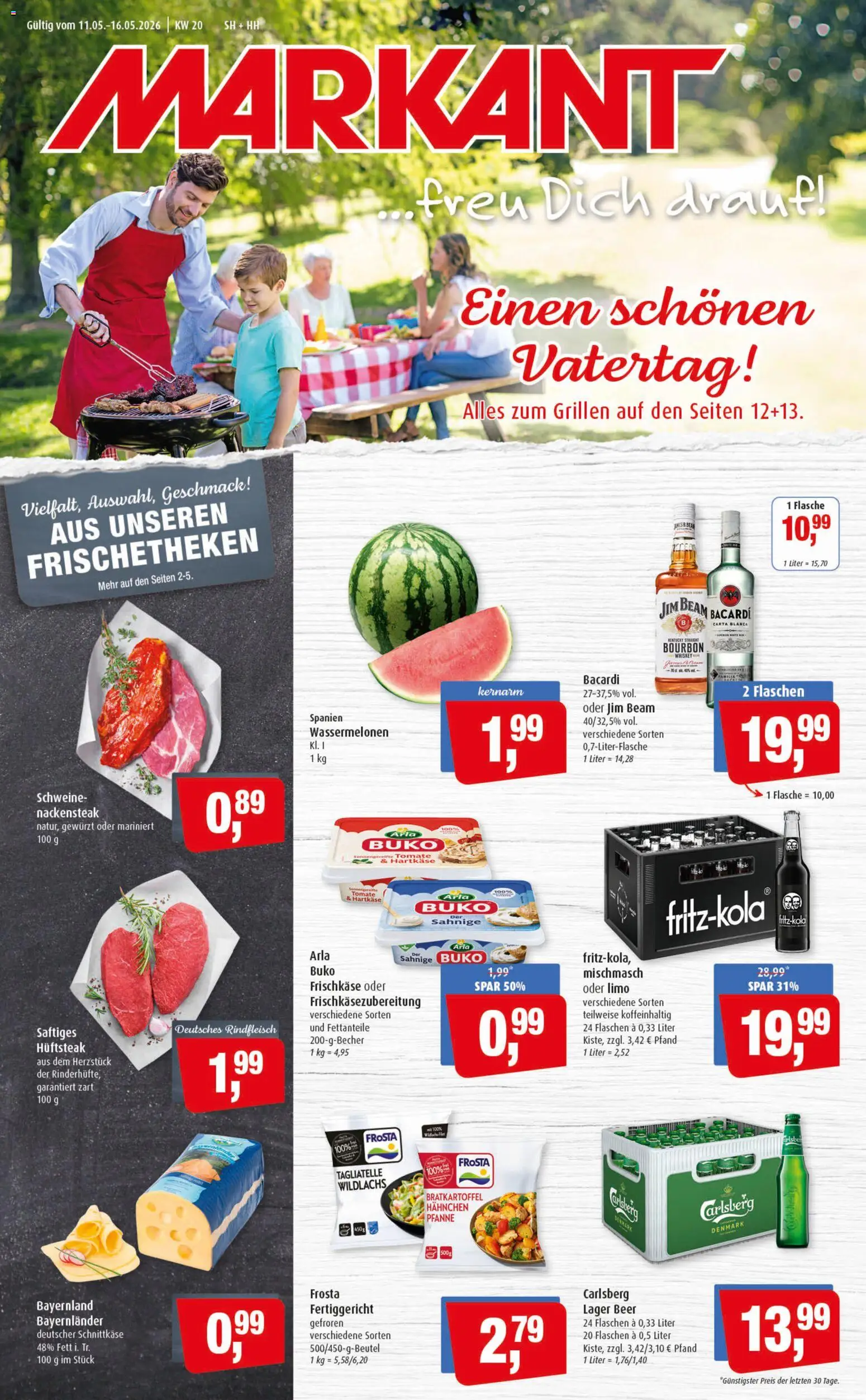 Markant Prospekt 	 – gültig ab 11.05.2026 | Seite: 1 | Produkte: Jim beam, Frosta, Arla buko, Bourbon