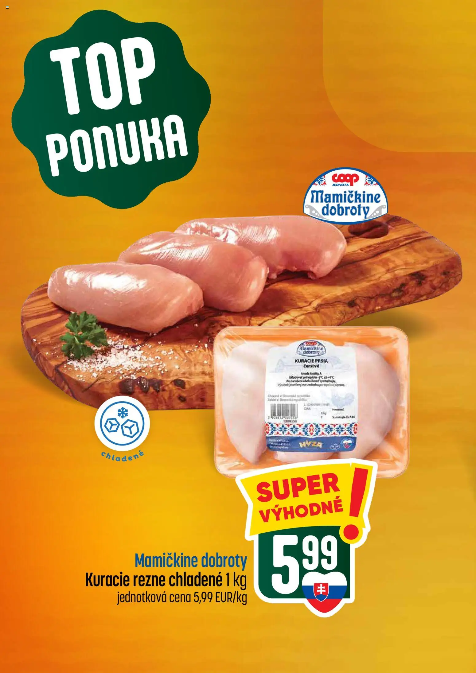Nové COOP Jednota akcie – leták je platný od 02.07.2026 | Strana: 2 | Produkty: Kuracie prsia, Kuracie rezne