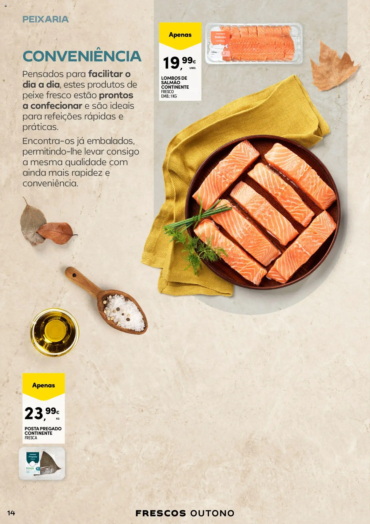 Continente A frescura de outono │ válido de 22/09/2026 | Página: 14 | Produtos: Salmão, Peixe