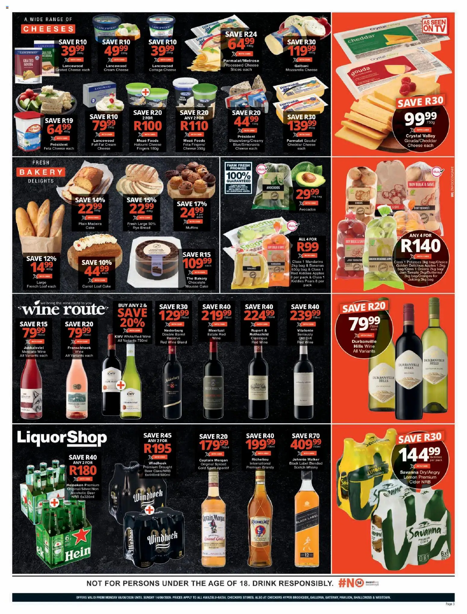 New Checkers catalogue – valid from 08.06.2026 | Page: 3 | Products: Pears, Cream, Avocados, Onions