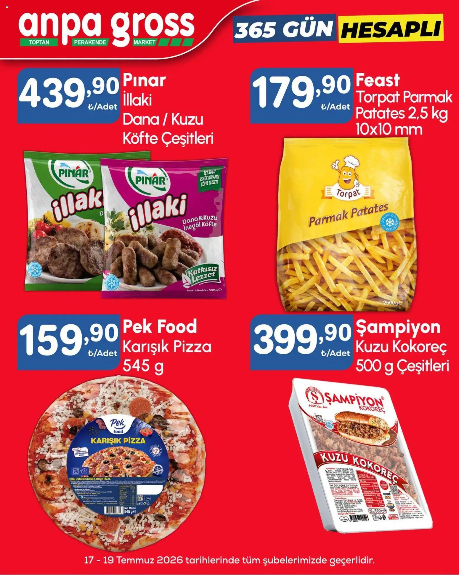Anpa Gross - Hafta sonu fırsatları - 17 Temmuz 2026 tarihinden itibaren geçerlidir | Sayfa: 5 | Ürünler: Pizza, Patates, Ağırlık