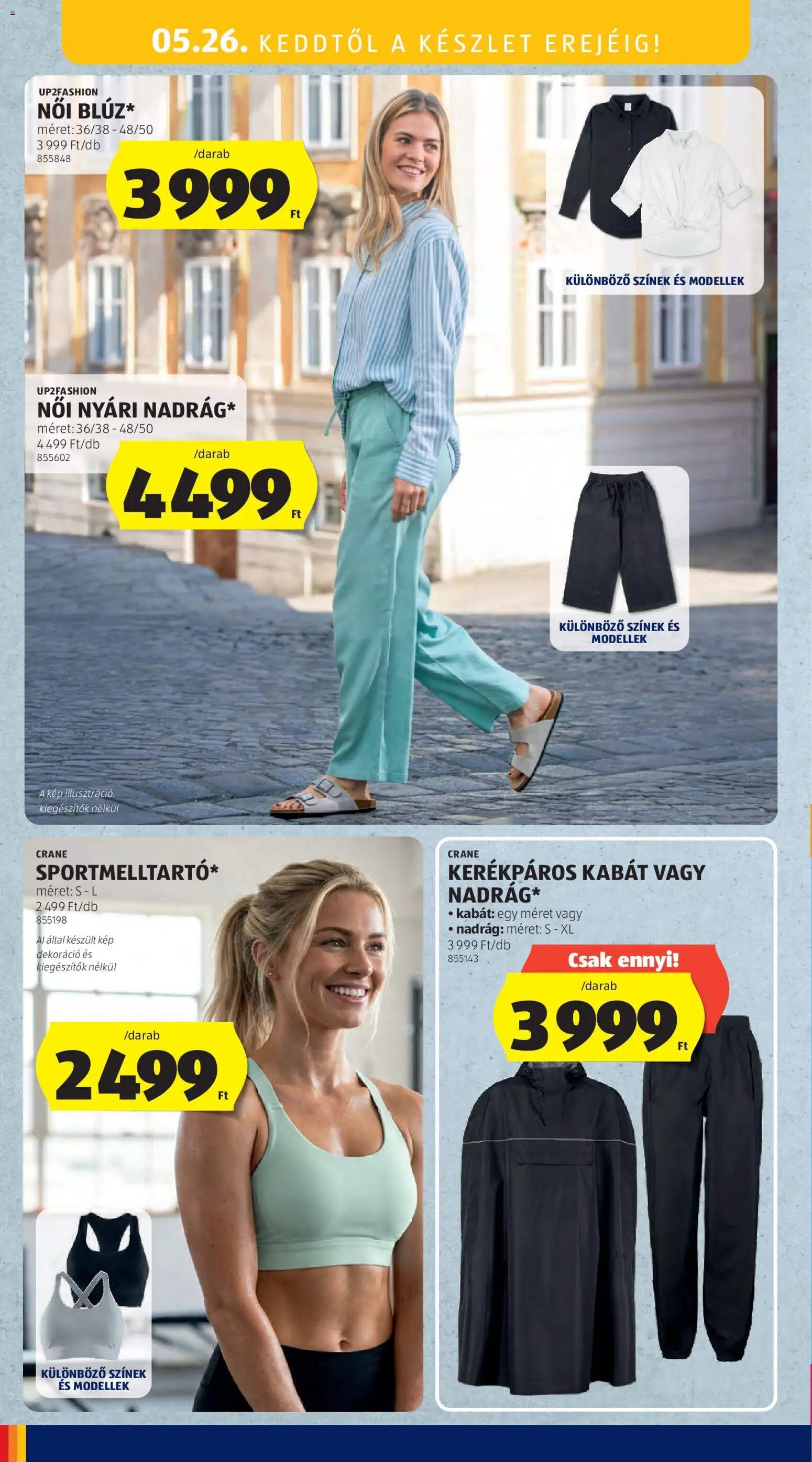 Aldi akciós ujság - amely érvényes a következő dátumtól: 21.05.2026 | Oldal: 14 | Termékek: Kabát, Nadrág, Dekoráció