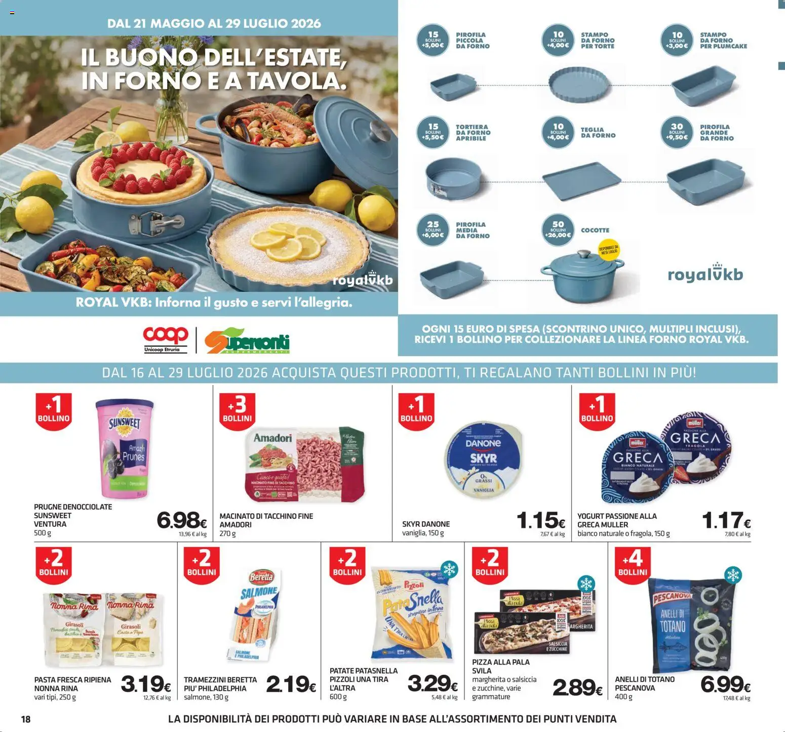 Volantino Superconti del 16/07/2026 | Pagina: 18 | Prodotti: Yogurt, Tacchino, Pasta, Macinato