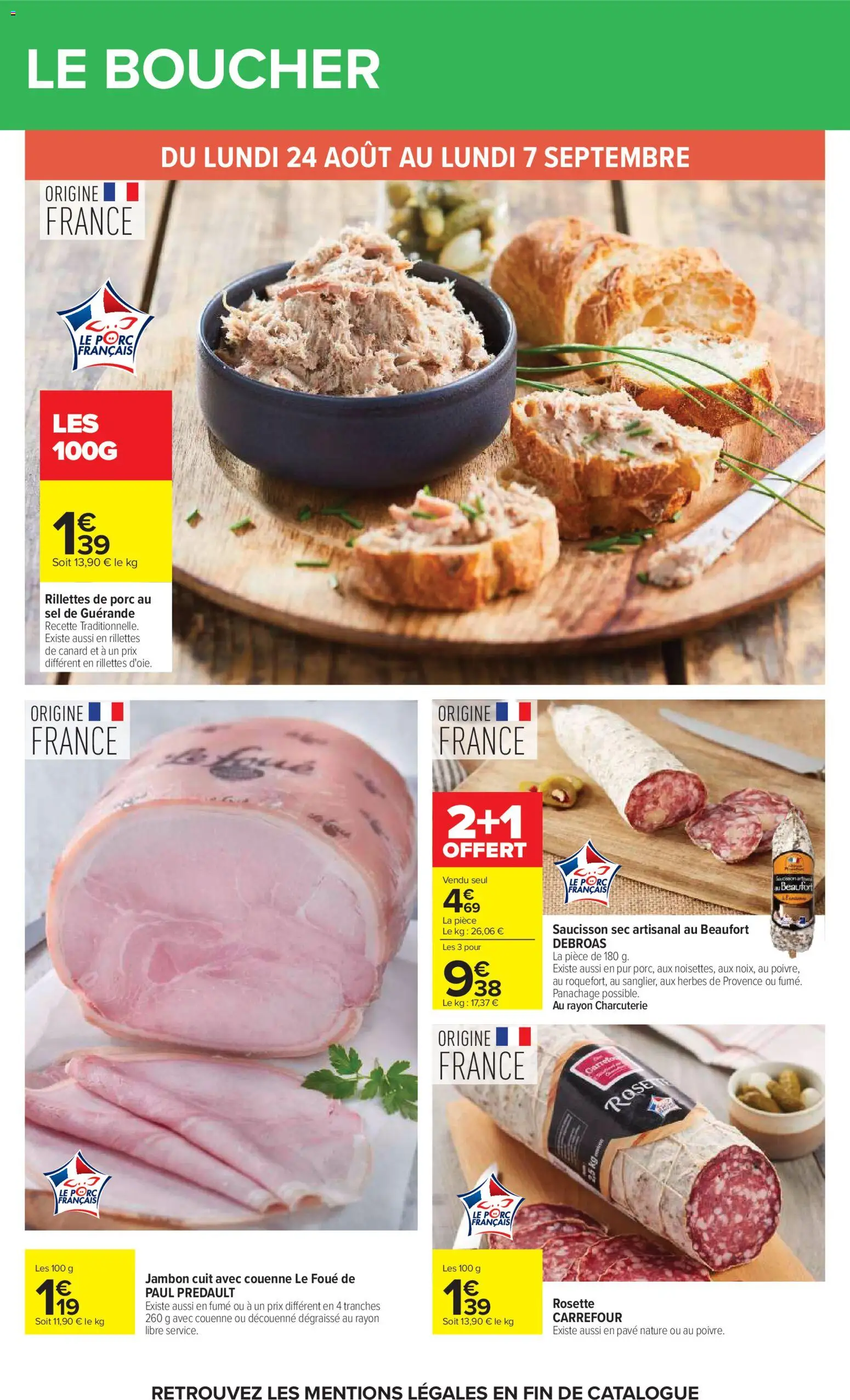 {H1} | Page: 28 | Produits: Canard, Charcuterie, Rosette, Porc