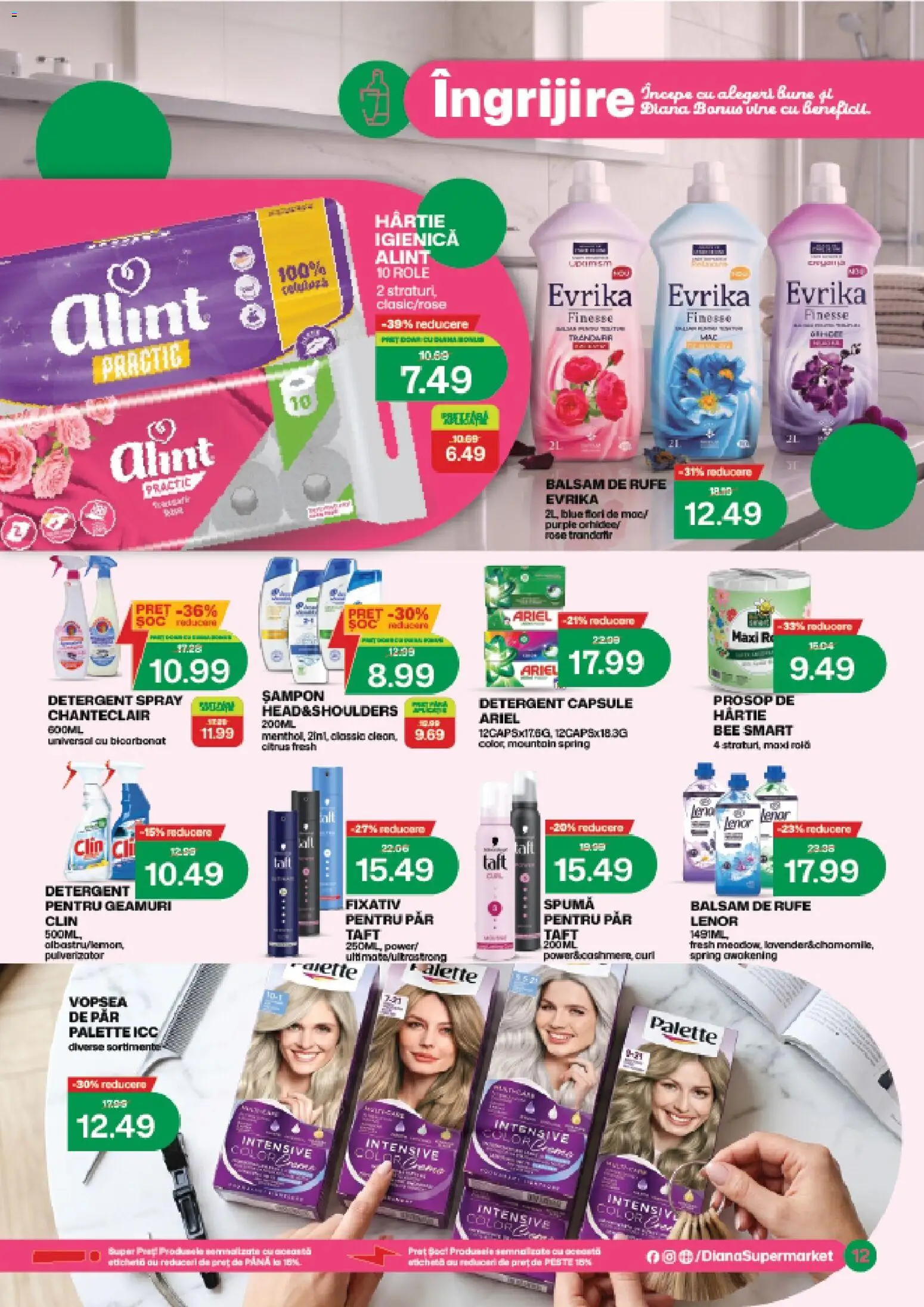 Noul catalog Diana – valabil de la 16.05.2026 | Pagină: 11 | Produse: Role, Balsam, Detergent, Vopsea de păr