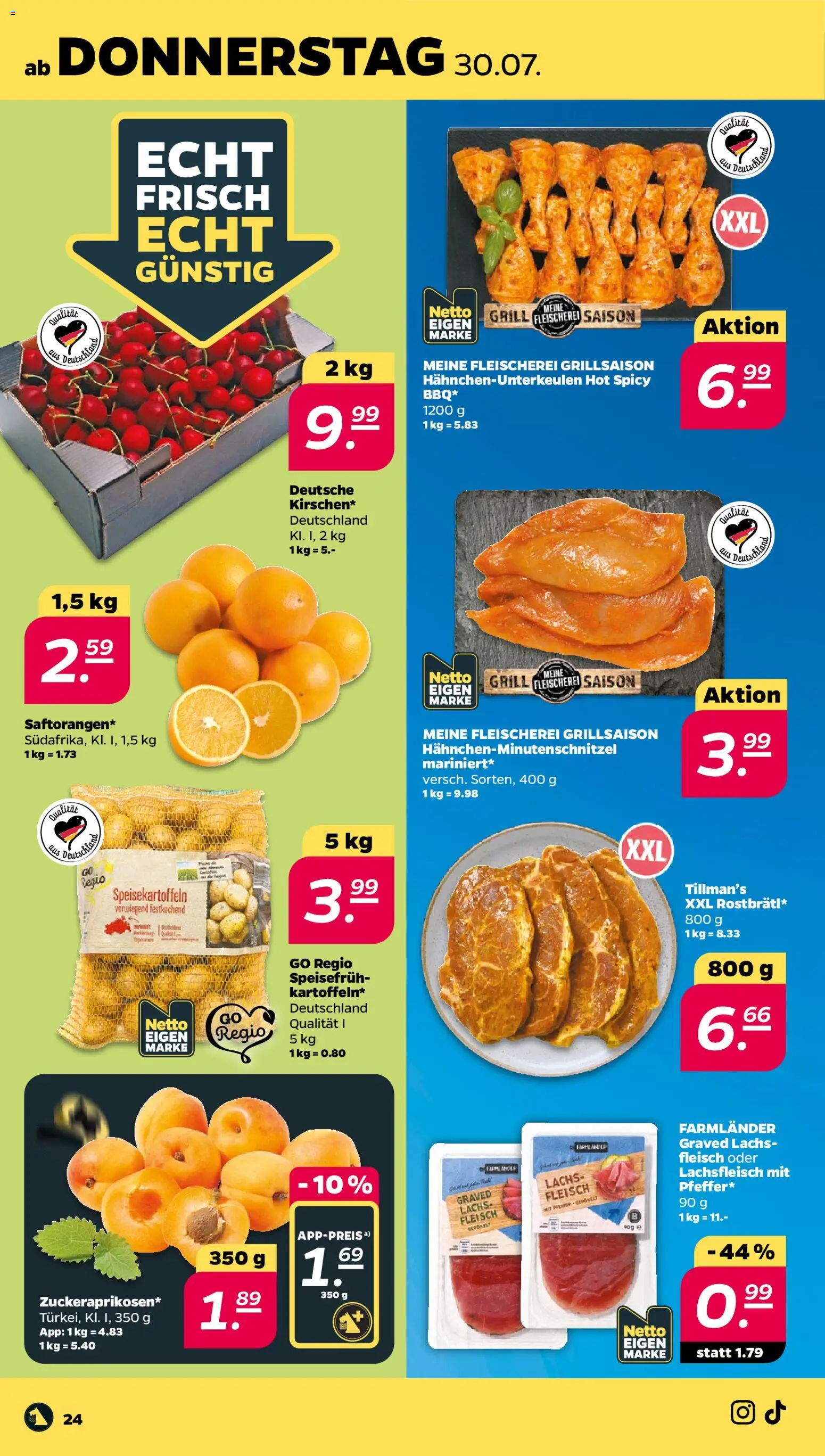 Netto Prospekt – gültig ab 27.07.2026 | Seite: 28 | Produkte: Grill, Lachs, Fleisch