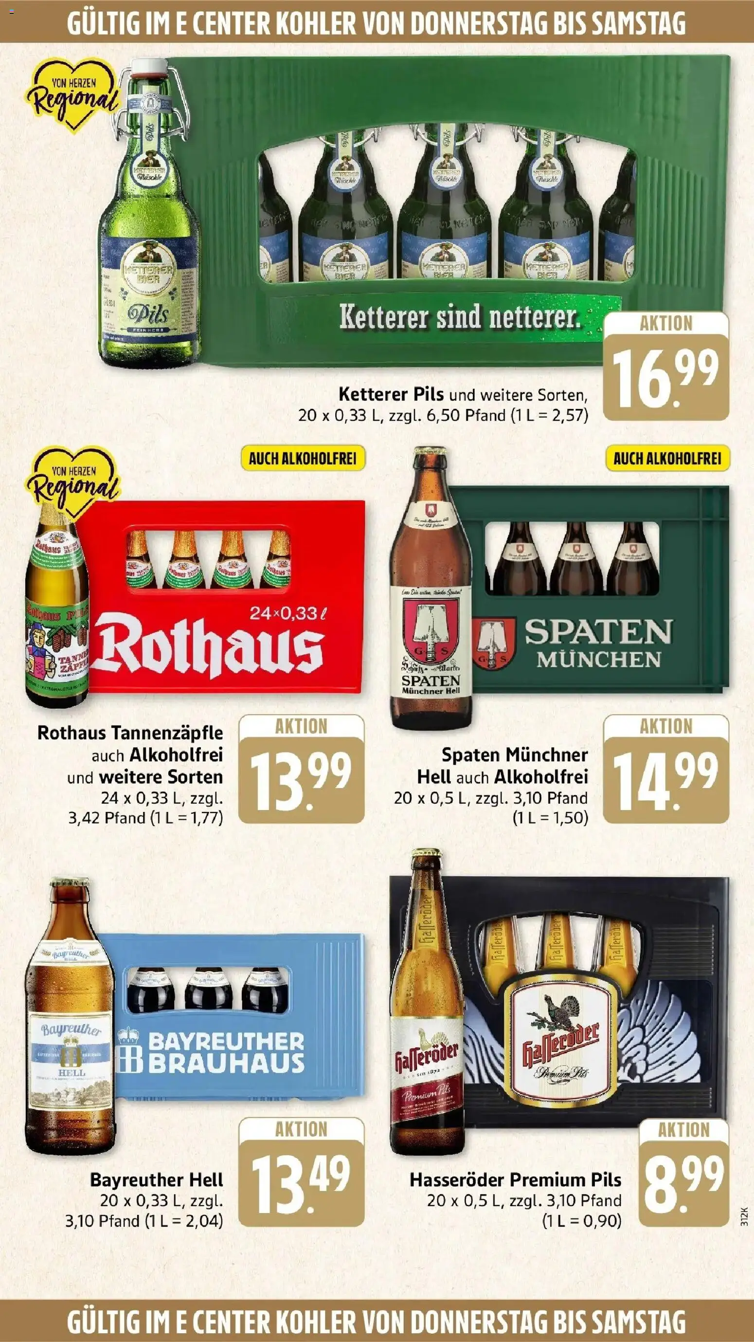 Edeka Prospekt Ettenheim (ab 14.09.2026) » Angebote Online | Seite: 57 | Produkte: Bayreuther hell, Bier, Pils, Hasseröder