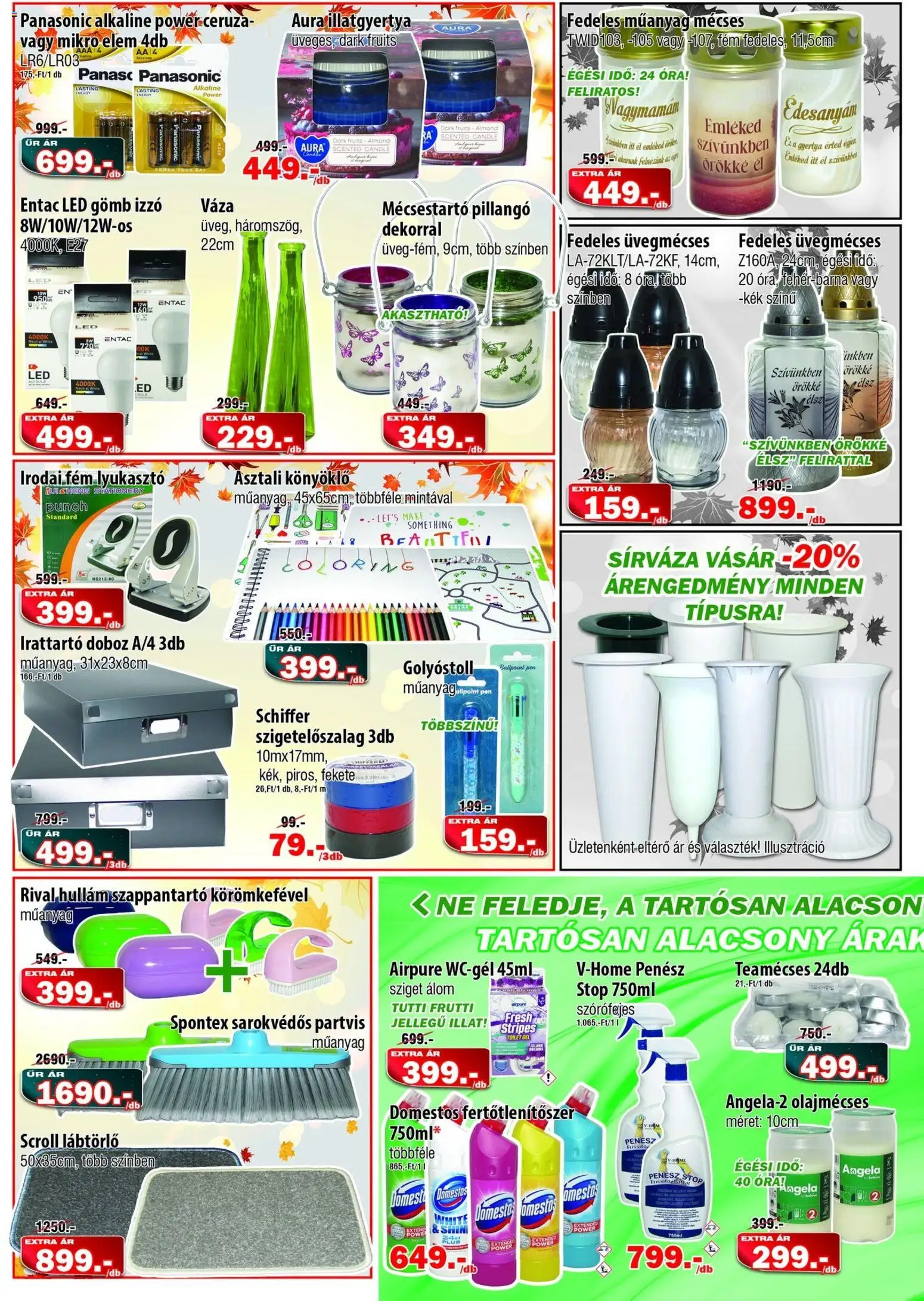 Vianni akciós ujság - amely érvényes a következő dátumtól: 2026.10.07. | Oldal: 2 | Termékek: Váza, Mécses, LED, Domestos