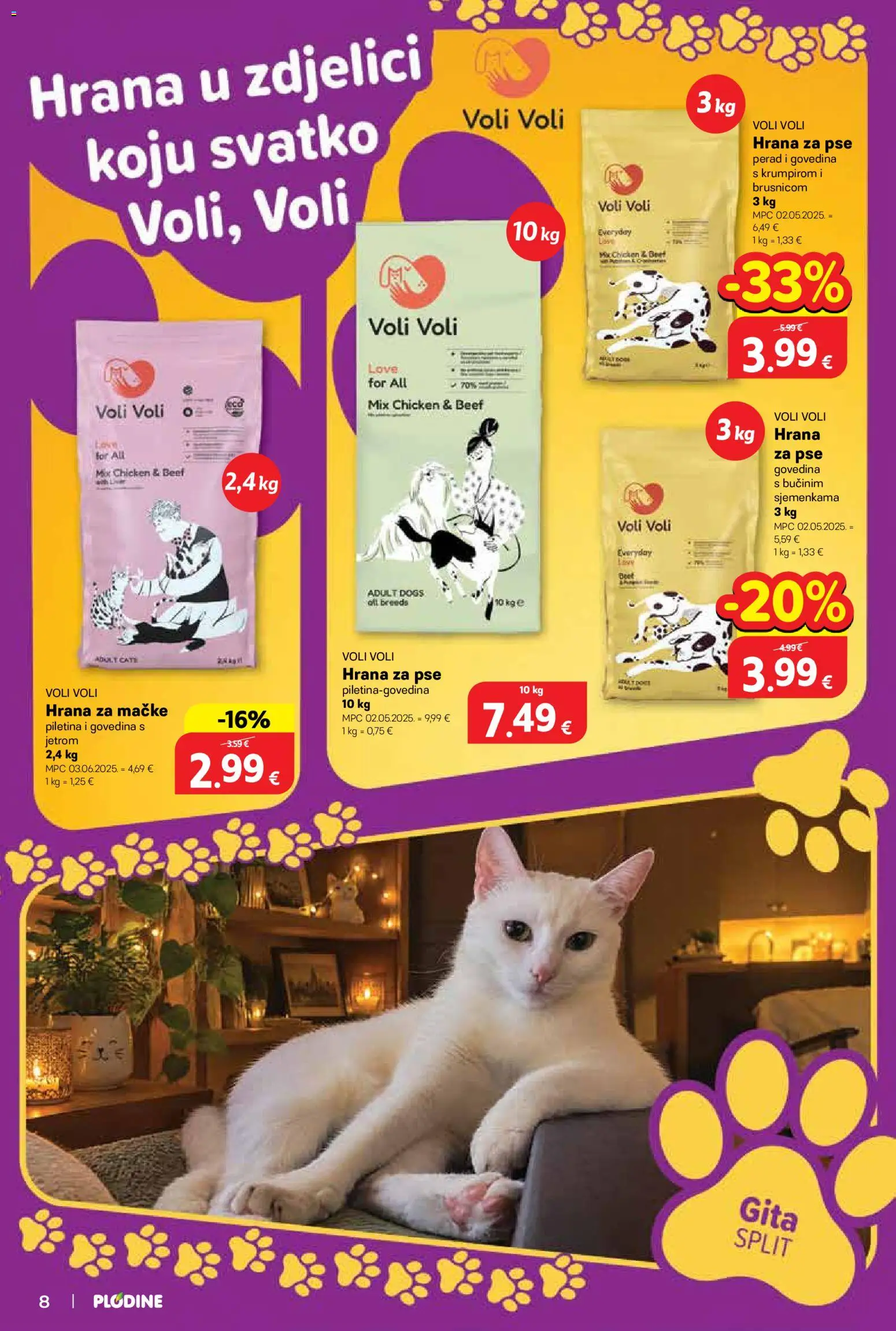 Plodine katalog | vrijedi od 01.10.2026 | Stranica: 8 | Proizvodi: Hrana za pse, Govedina, Hrana za mačke, Perad