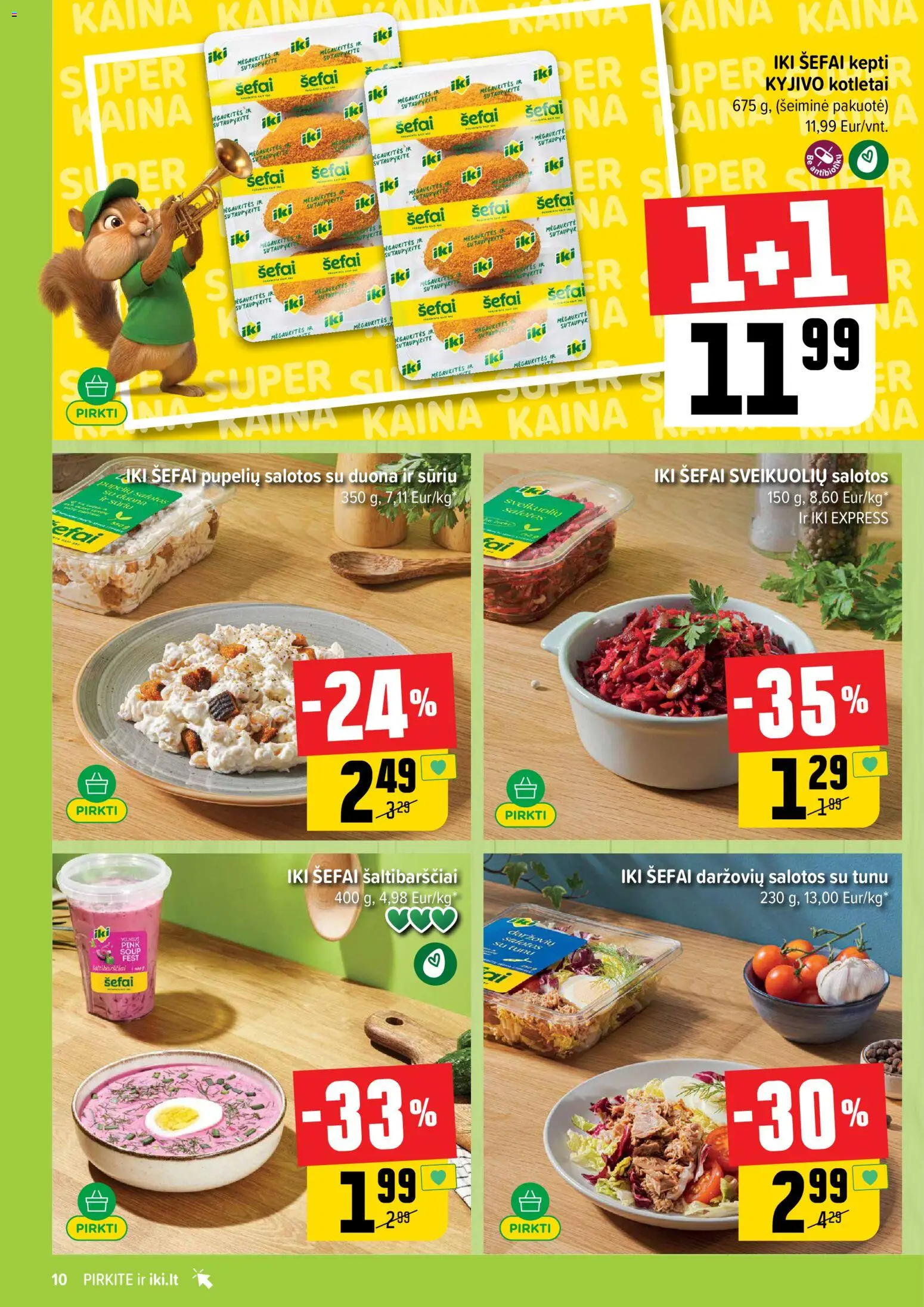 IKI akcijos nuo 18.05.2026 | Puslapis: 10 | Prekių: Salotos, Duona