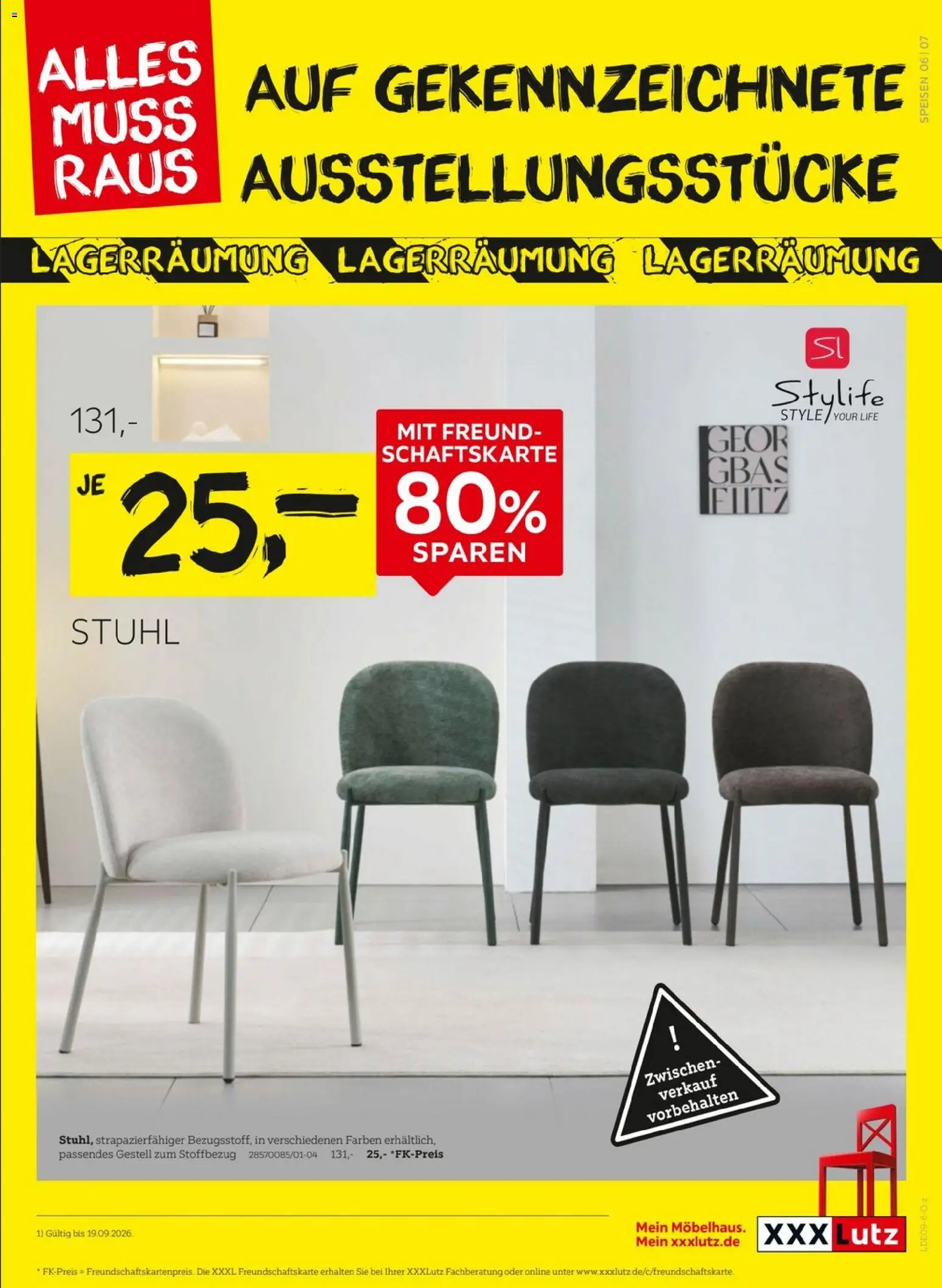 XXXLutz Größte Lagerräumung 2 – gültig ab 12.09.2026 | Seite: 7 | Produkte: Stuhl