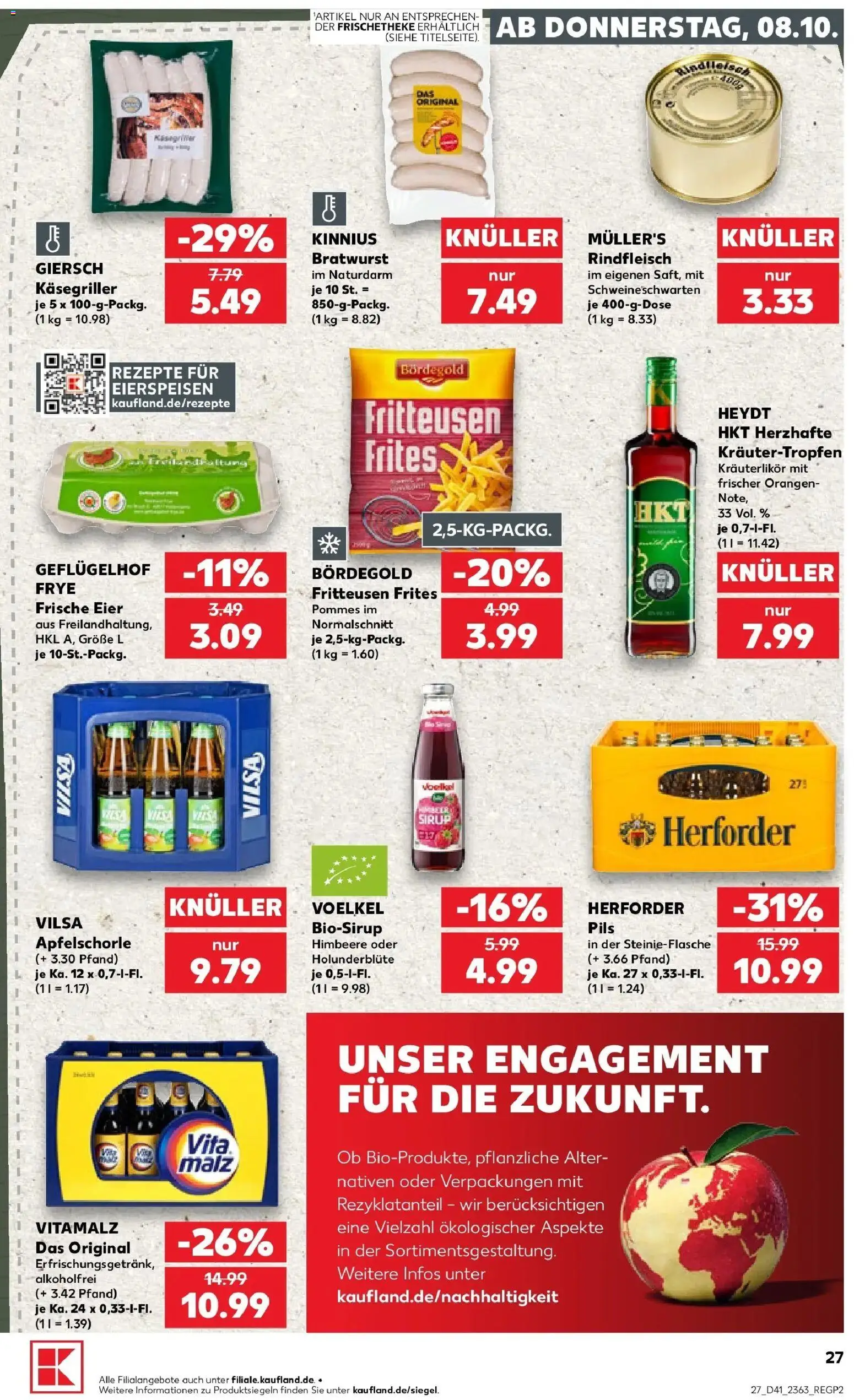 Prospekt Kaufland ab 05.10.2026 » Angebote Online zum Blättern | Seite: 37 | Produkte: Pommes, Bratwurst, Himbeere, Rindfleisch