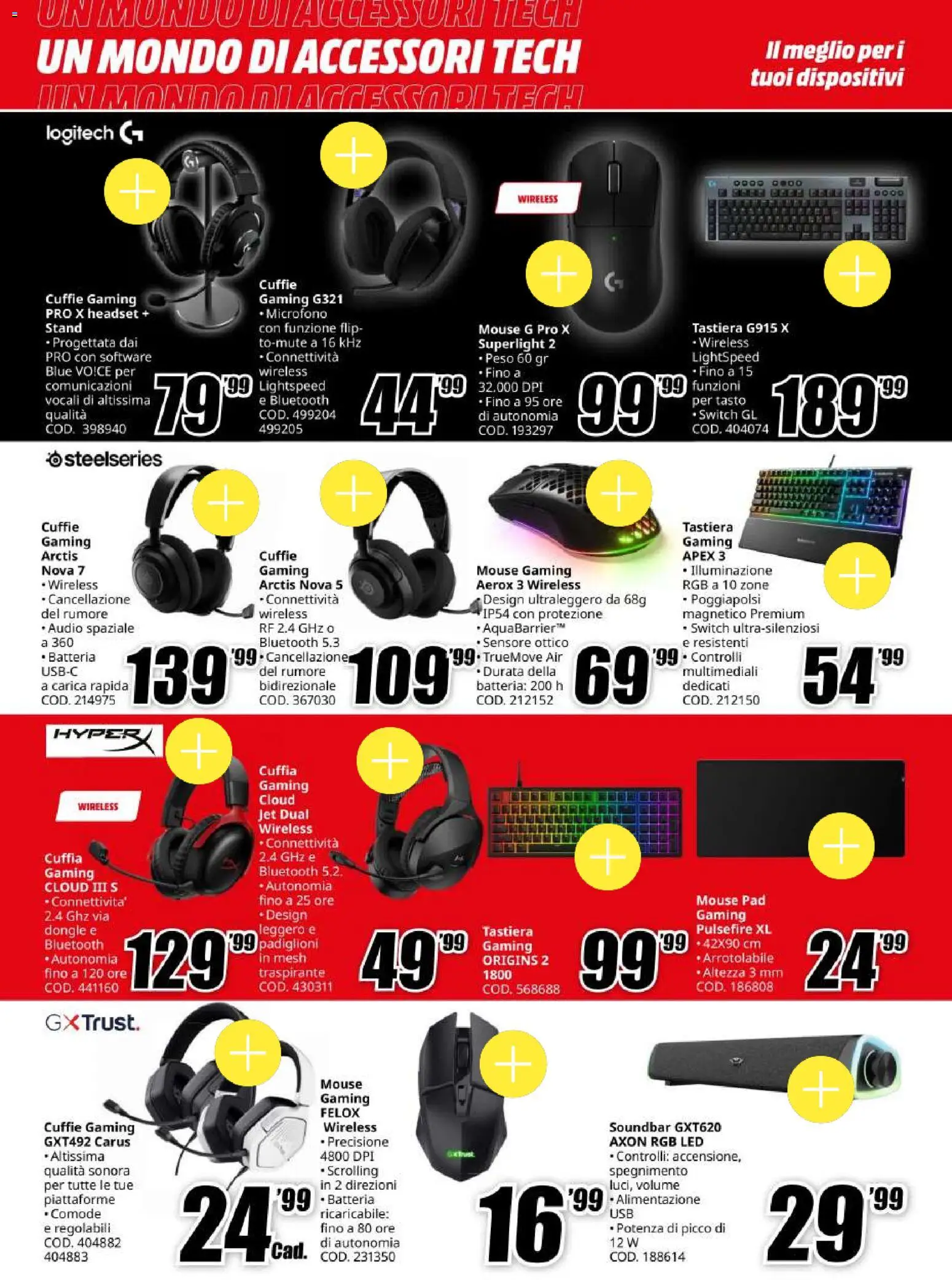 Volantino Media World del 06/10/2026 | Pagina: 14 | Prodotti: Soundbar, Mouse, Tastiera, Microfono