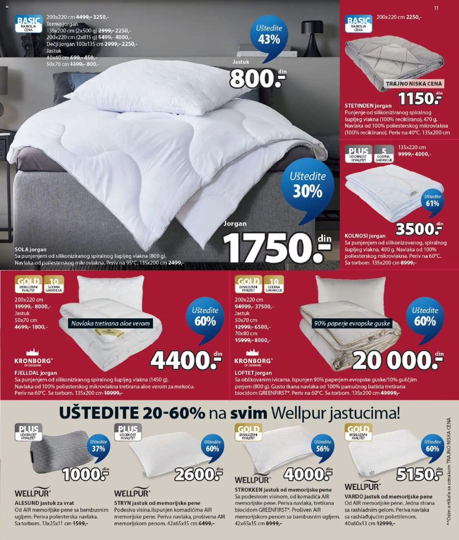 Jysk katalog - važi od 22.07.2026 | Strana: 11 | Proizvode: Jastuk, Wellpur, Jorgan