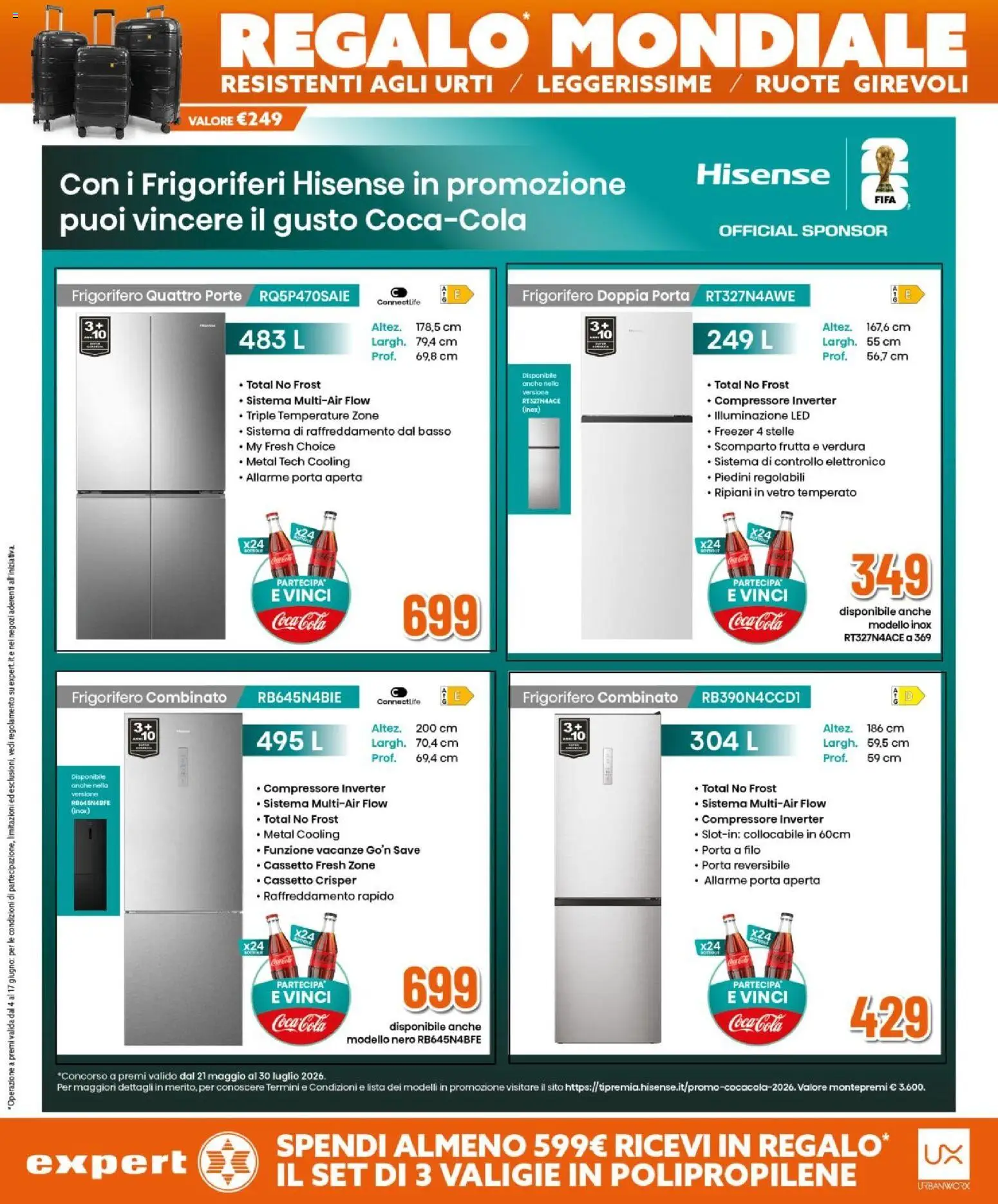 Volantino Expert del 04.06.2026 | Pagina: 37 | Prodotti: Compressore, Frutta, Frigorifero combinato, Coca Cola