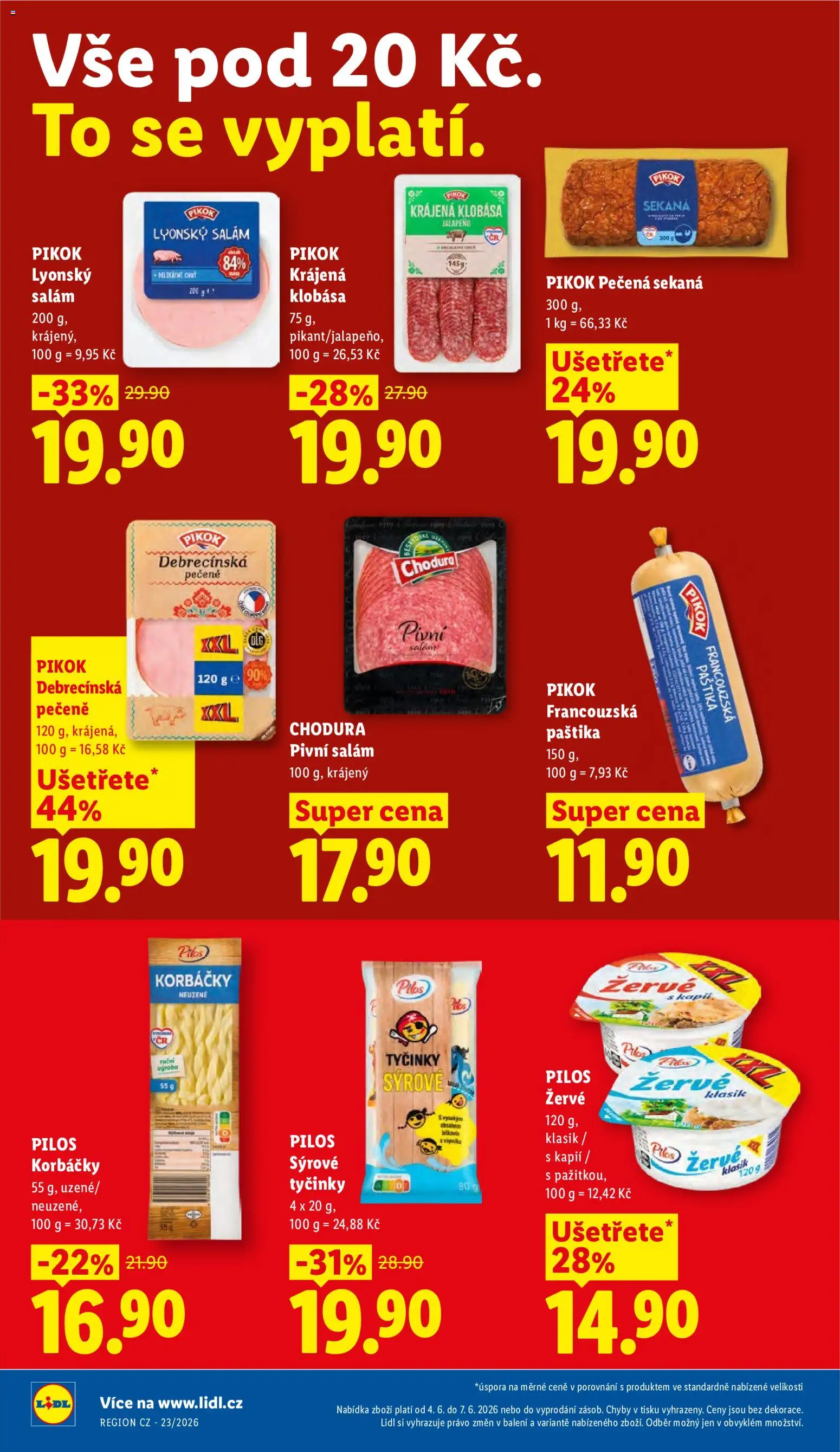 Lidl leták od 04.06.2026 | Strana: 16 | Produkty: Sekaná, Klobása, Paštika, Pikok