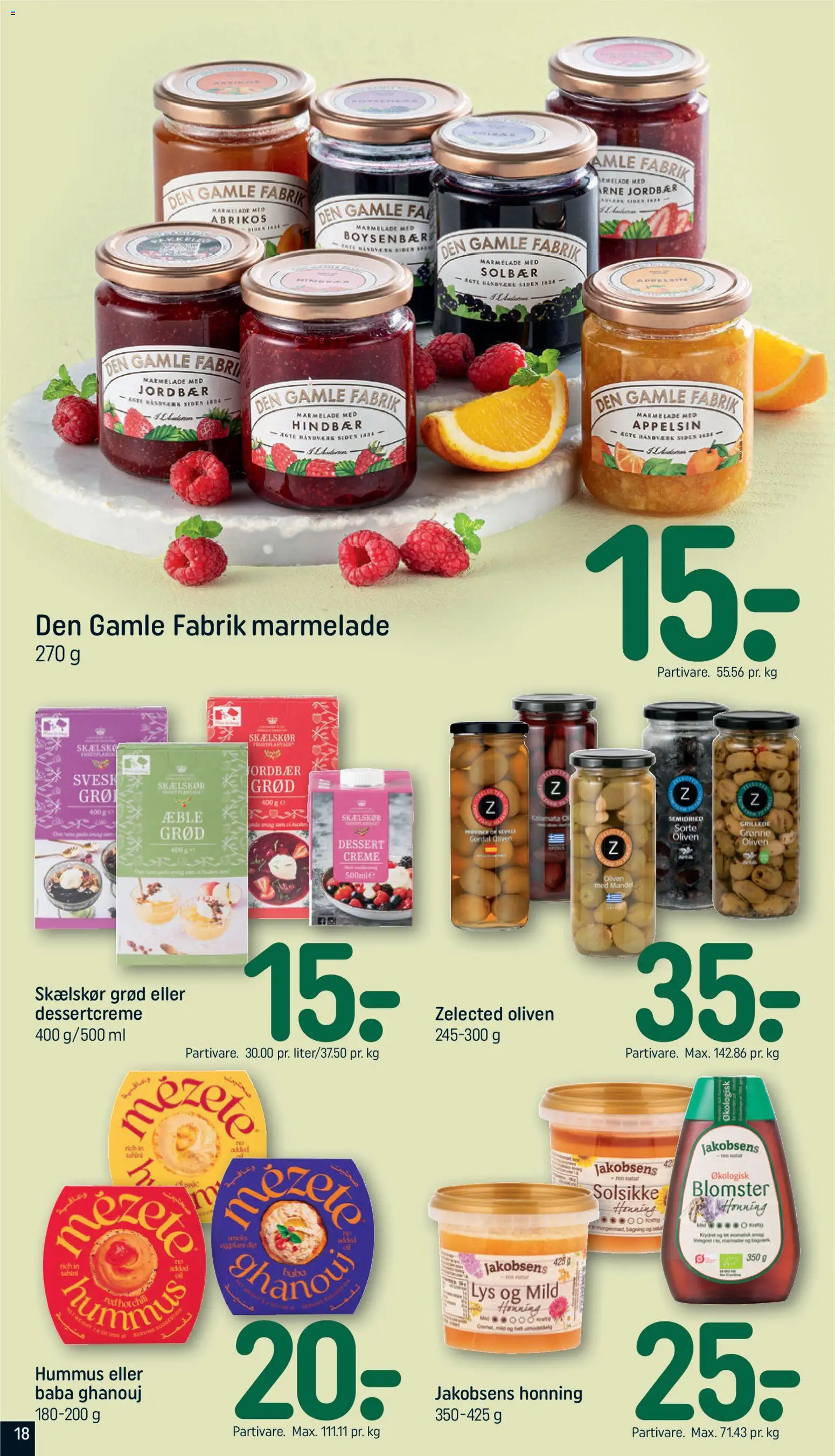 Rema 1000 tilbudsavis – gyldig fra 07.06.2026 | Side: 18 | Produkter: Hindbær, Marmelade, Solbær, Oliven