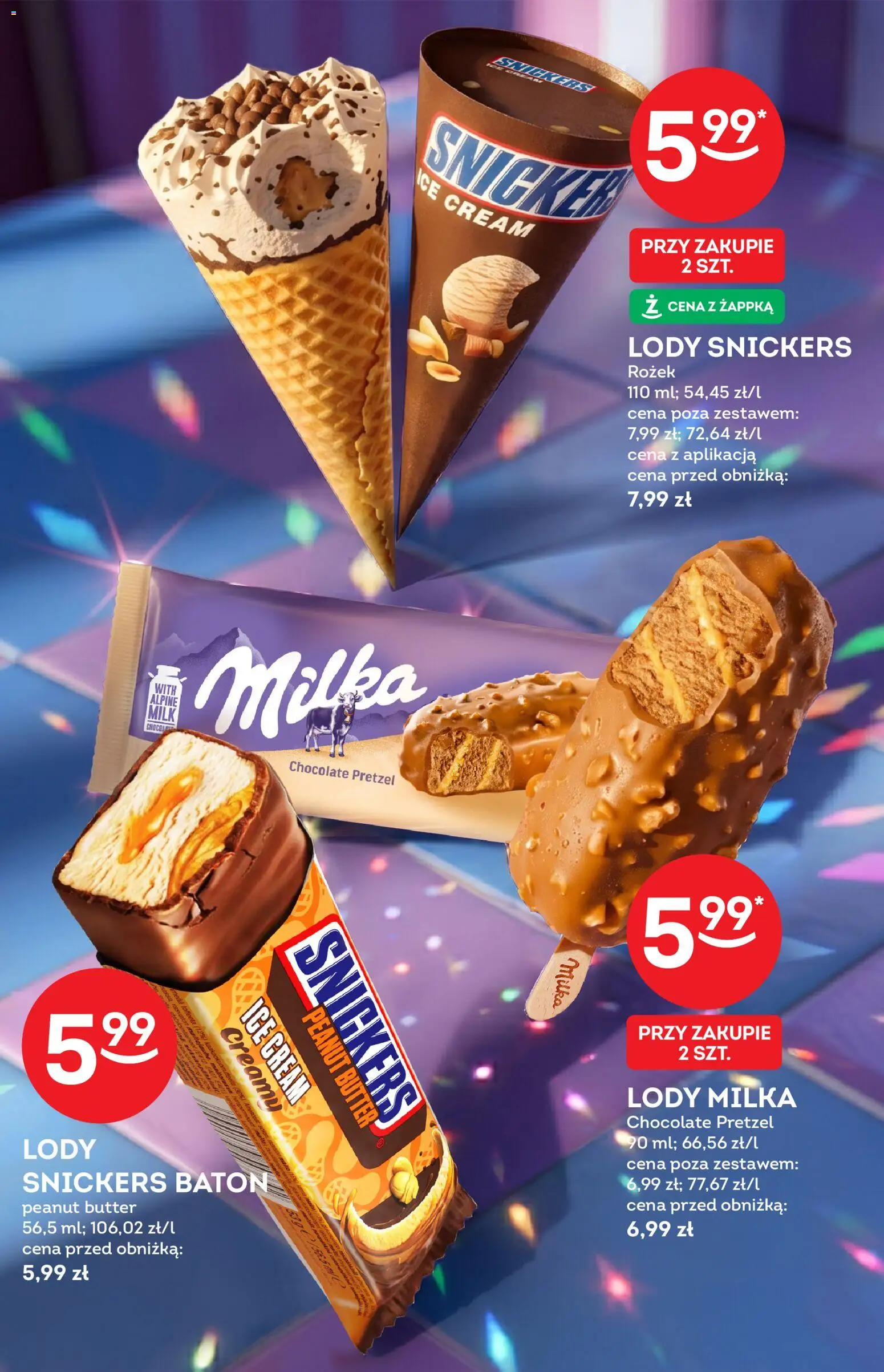 Żabka gazetka - Katalog lodowy od 03.06.2026 | Strona: 6 | Produkty: Milka, Baton, Lody
