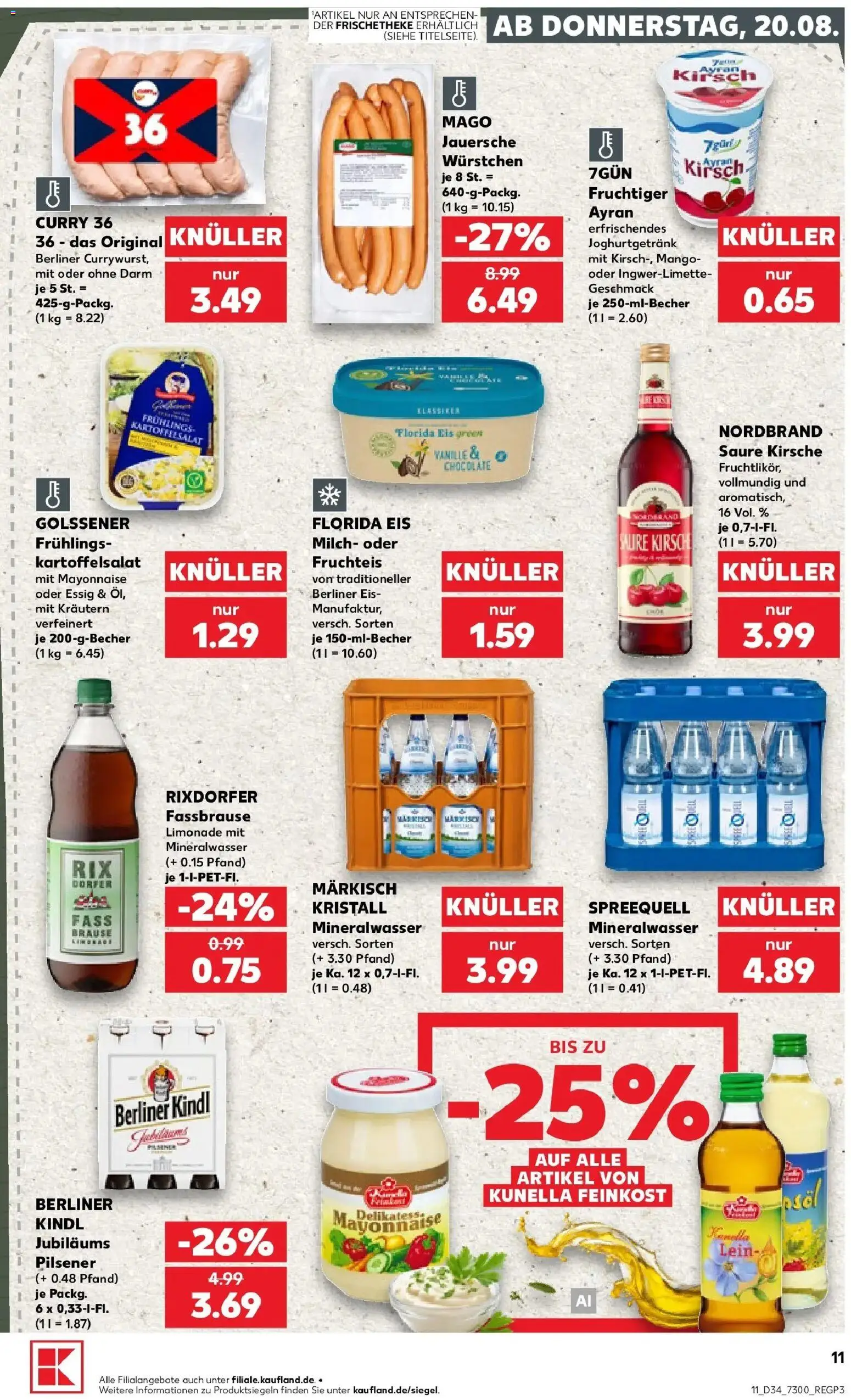 Prospekt Kaufland ab 17.08.2026 » Angebote Online zum Blättern | Seite: 22 | Produkte: Essig, Mayonnaise, Fassbrause, Eis