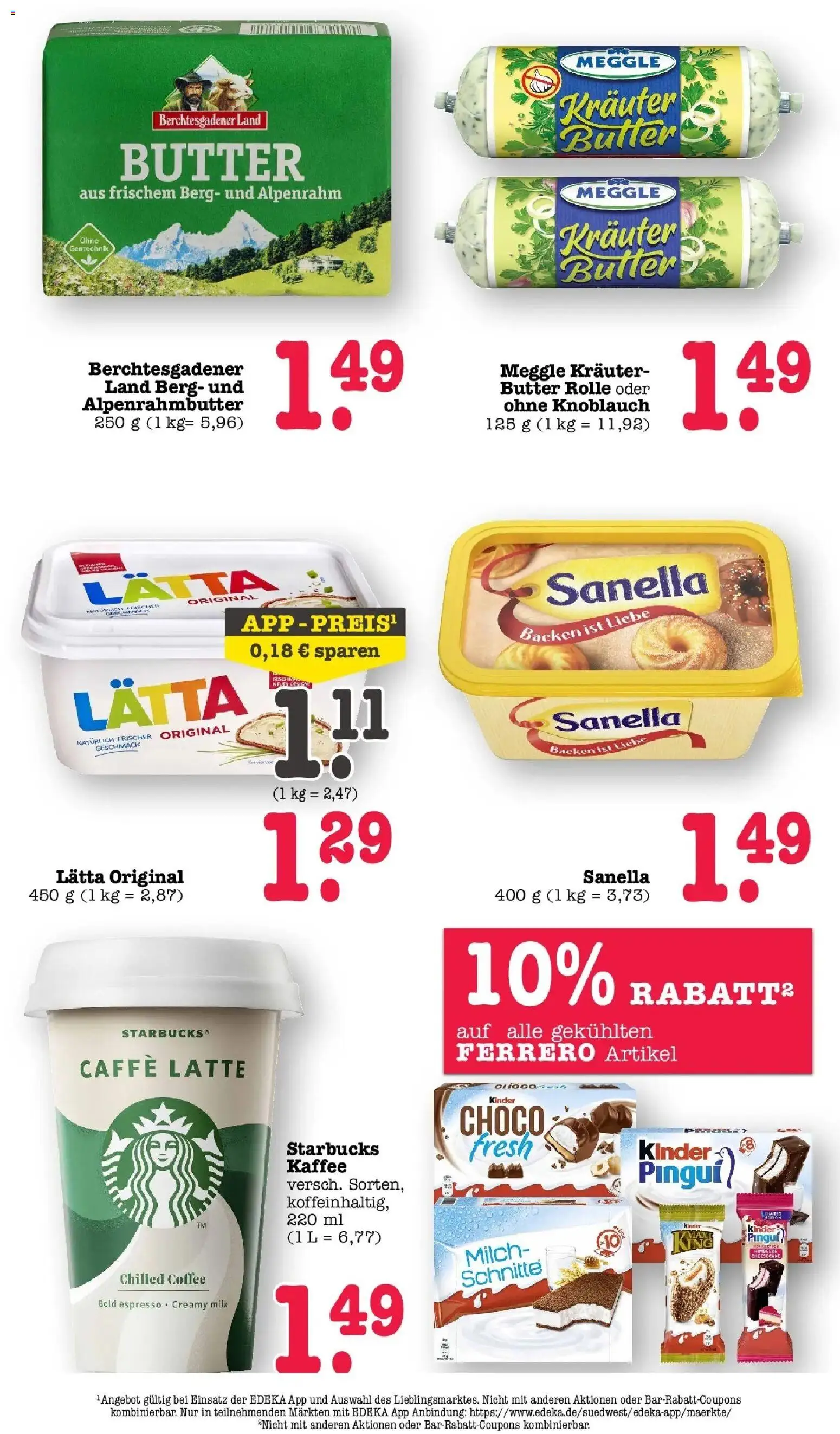 Edeka prospekt Bühlertal	 – gültig ab 10.05.2026 | Seite: 33 | Produkte: Milch, Butter, Starbucks, Lätta