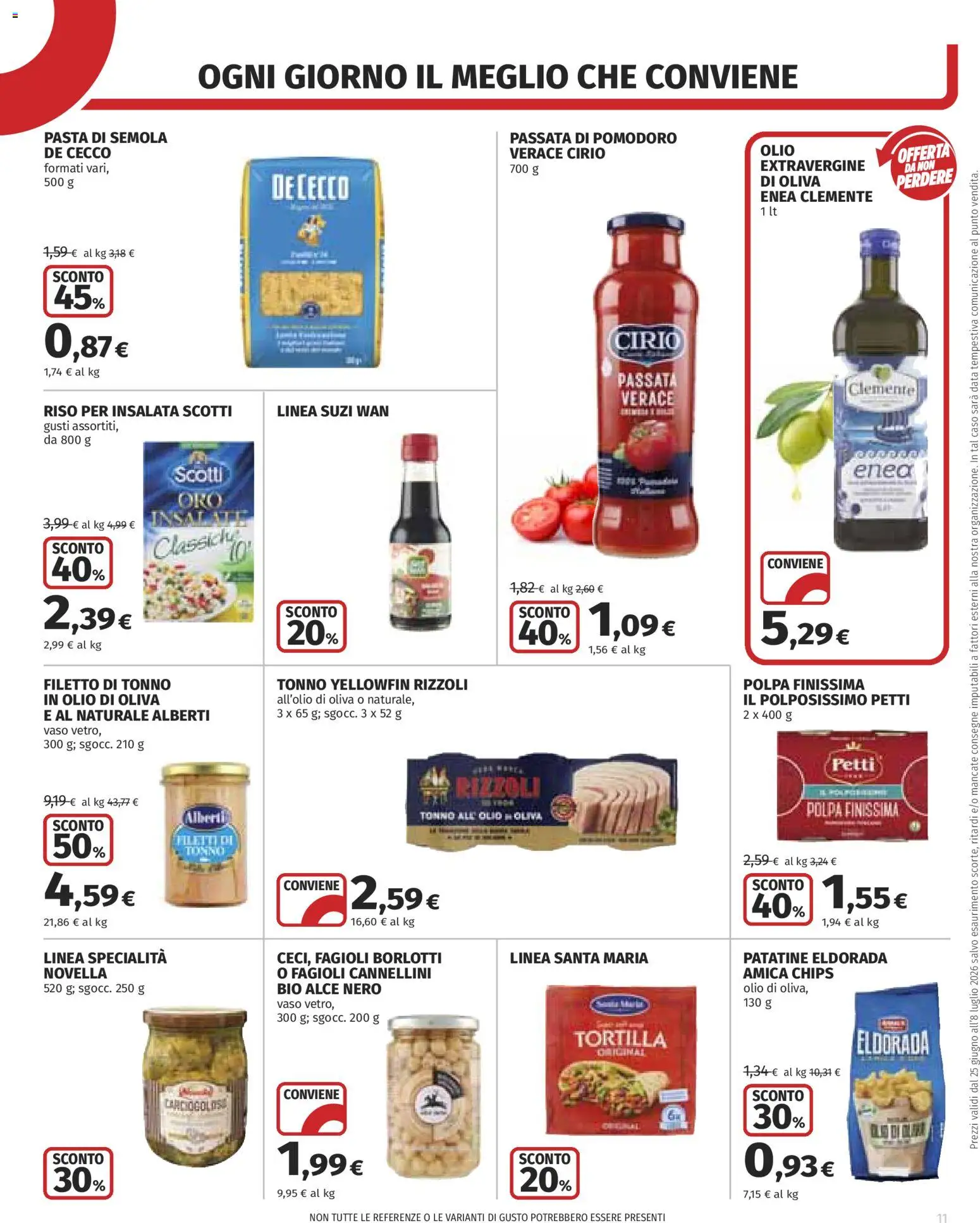Volantino COOP del 25/06/2026 | Pagina: 11 | Prodotti: Fagioli, Pomodoro, Tonno, Vaso