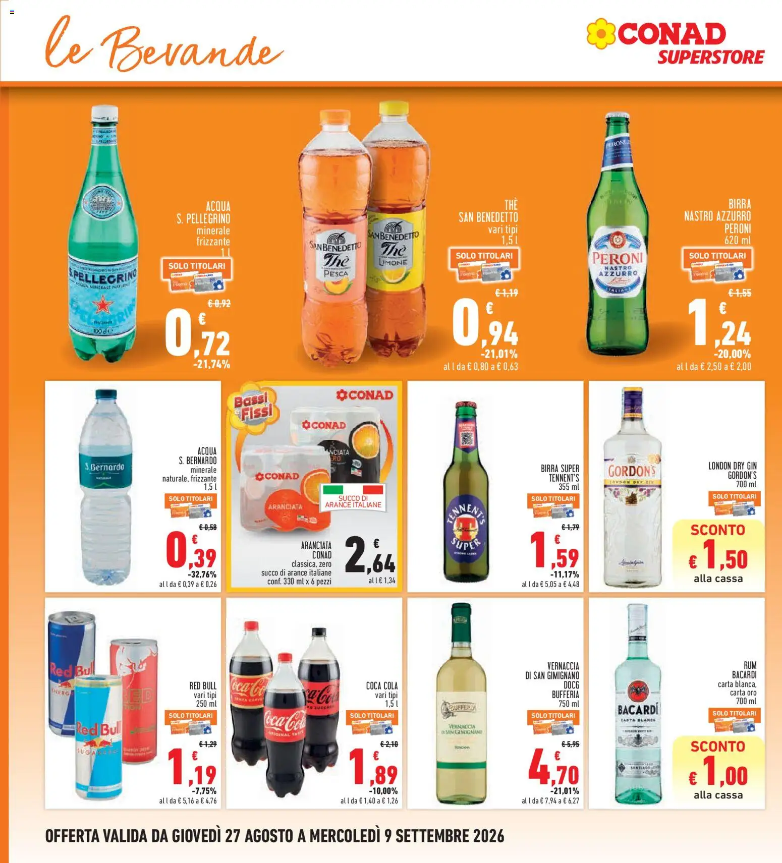 Volantino Conad del 27/08/2026 | Pagina: 22 | Prodotti: Oca, Limone, Rum, Coca Cola