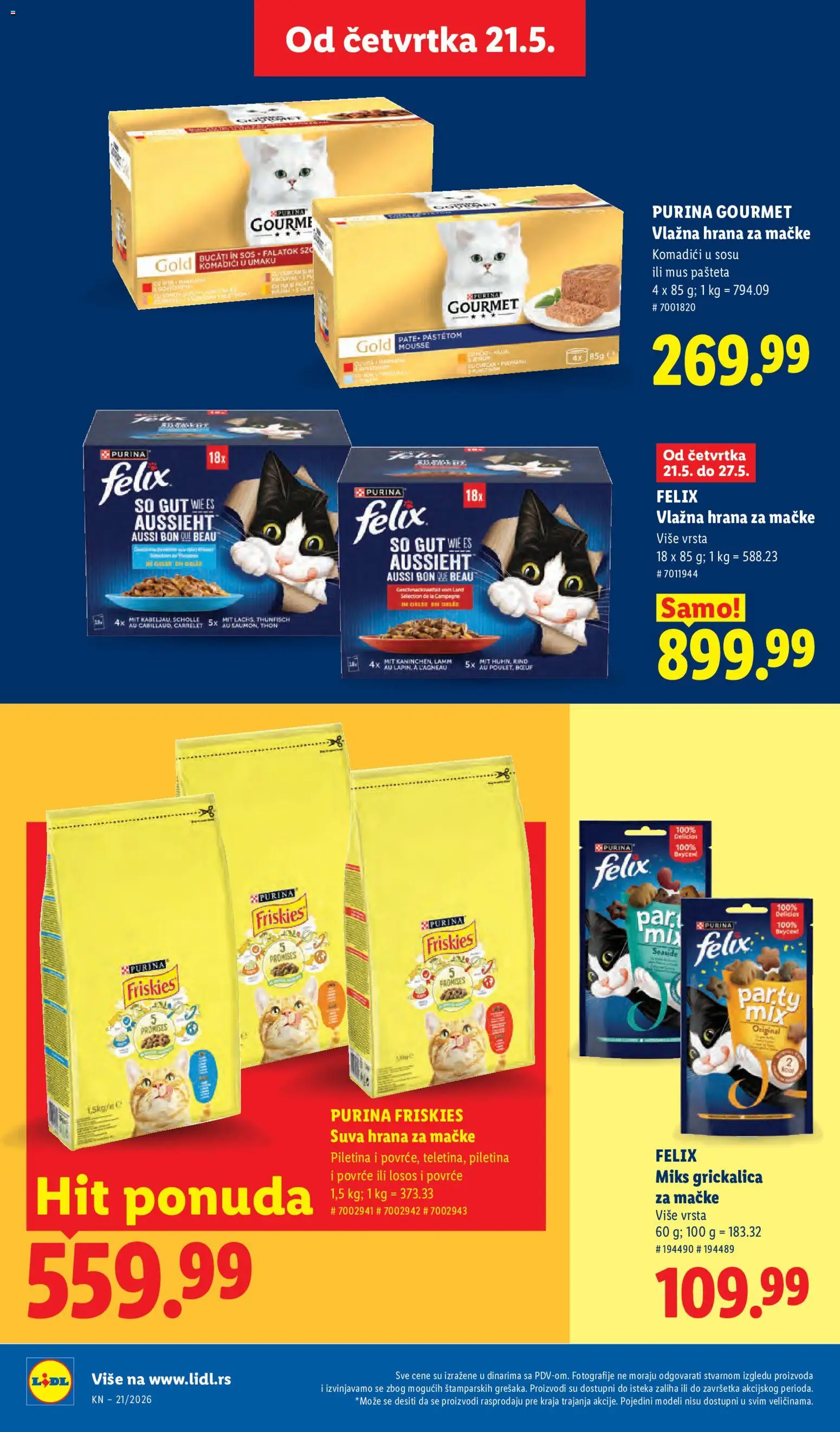 Lidl katalog - važi od 21.05.2026 | Strana: 40 | Proizvode: So, Hrana za mačke, Losos, Sos