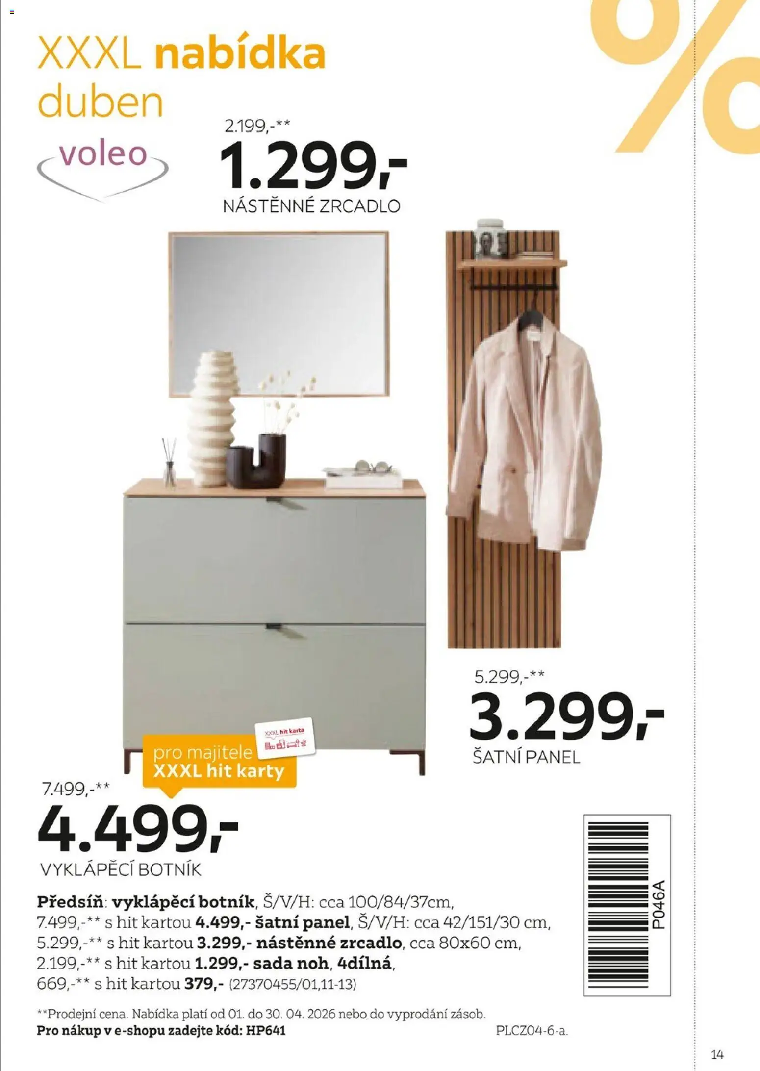 XXXLutz leták - Být věrným zákazníkem se vyplatí od 01.02.2026 | Strana: 14 | Produkty: Karty, Zrcadlo, Botník