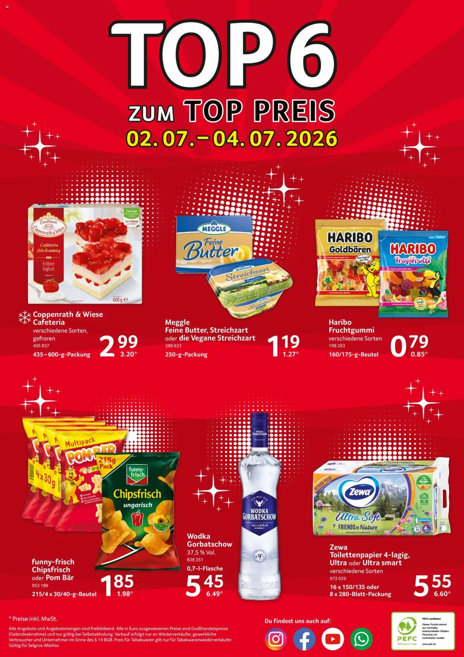 Selgros Prospekt – gültig ab 02.07.2026 | Seite: 28 | Produkte: Funny frisch, Wodka gorbatschow, Wodka, Toilettenpapier