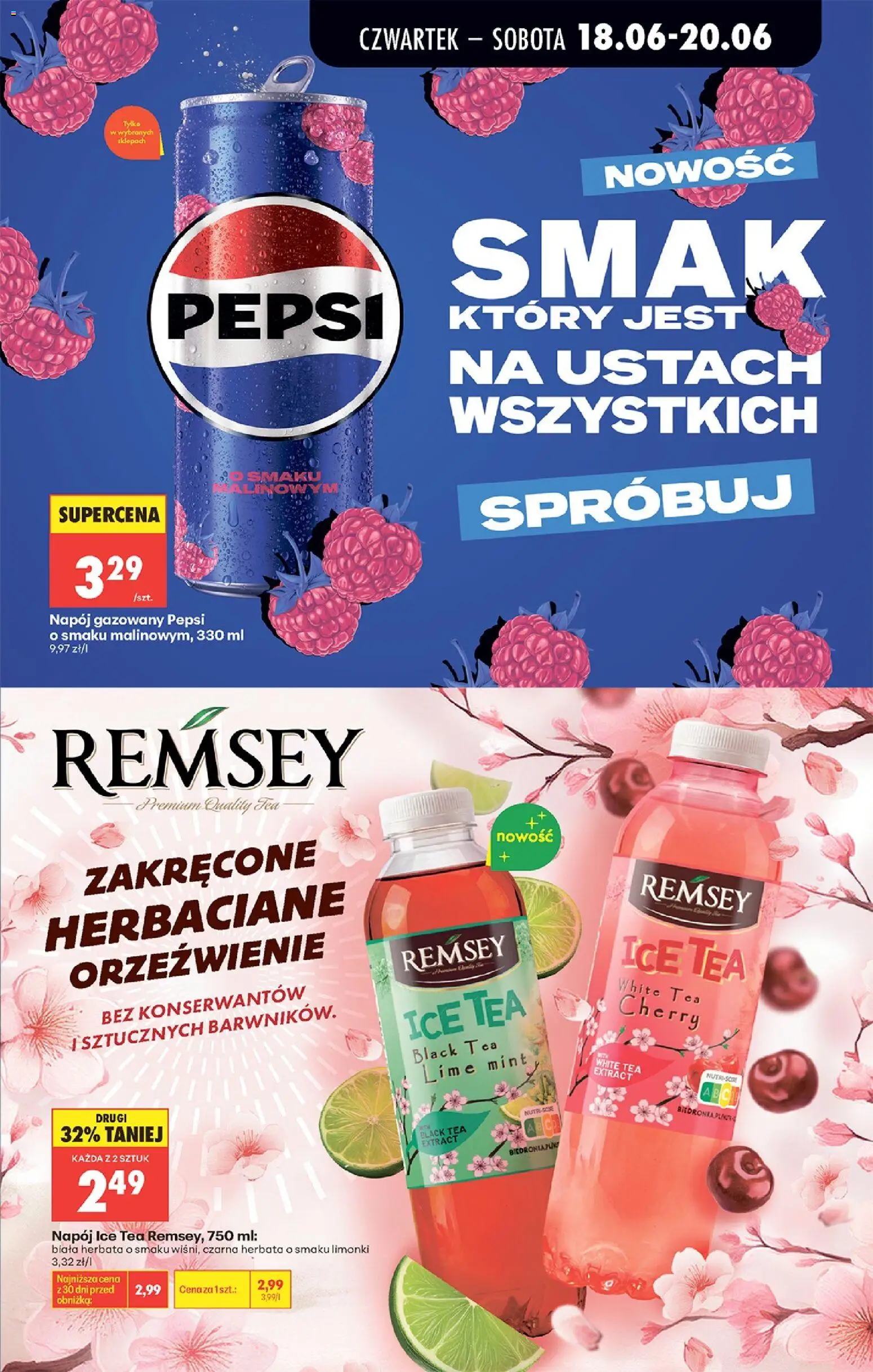 Biedronka gazetka od czwartku od 18.06.2026 | Strona: 67 | Produkty: Ice Tea, Pepsi, Herbata
