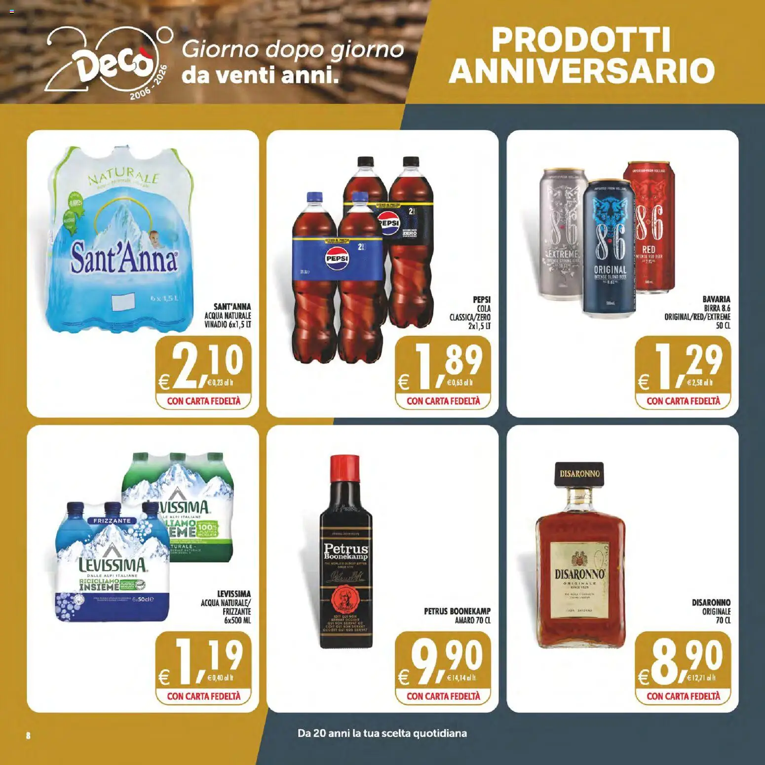 Volantino Decò del 23/10/2026 | Pagina: 8 | Prodotti: Birra, Acqua, Acqua naturale, Amaro
