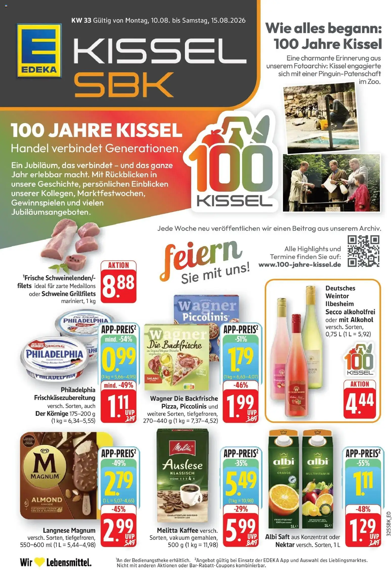 Edeka Prospekt Walldorf (ab 10.08.2026) » Angebote Online | Seite: 1 | Produkte: Langnese, Melitta kaffee, Piccolinis, Saft